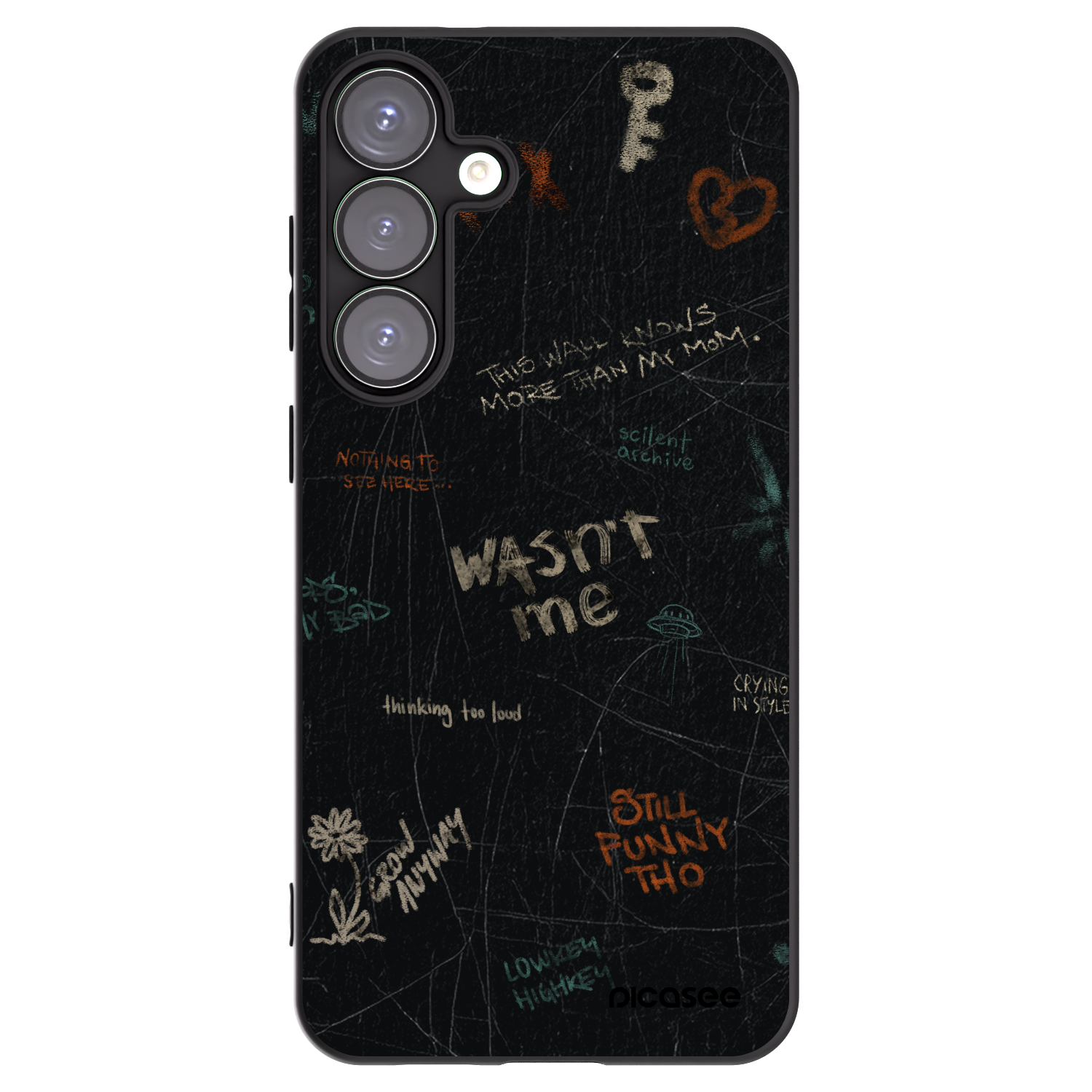 Picasee silikonowe czarne etui na Samsung Galaxy S25+ 5G - CONFESSION