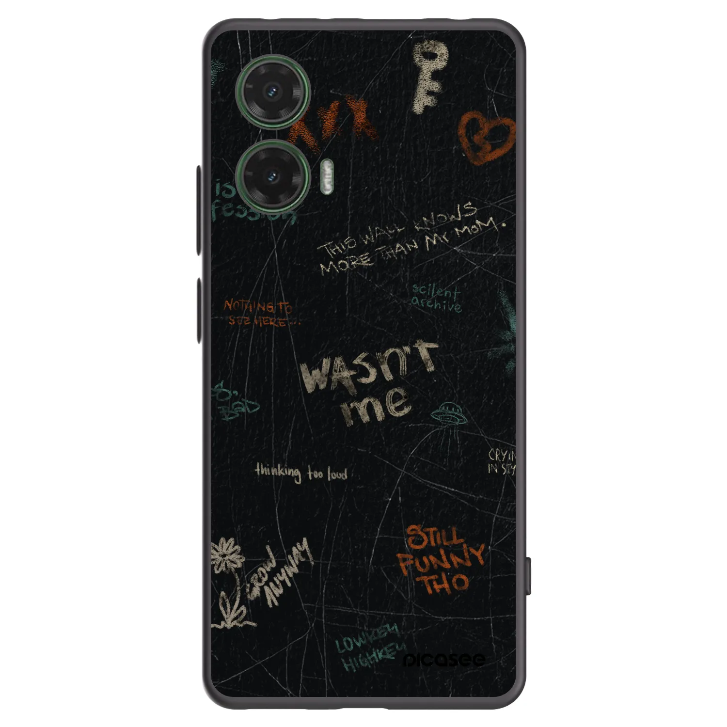 Picasee silikonowe czarne etui na Motorola Moto G35 5G - CONFESSION