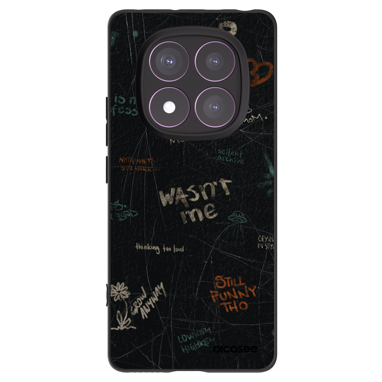 Picasee silikonowe czarne etui na Xiaomi Redmi Note 14 Pro 4G - CONFESSION