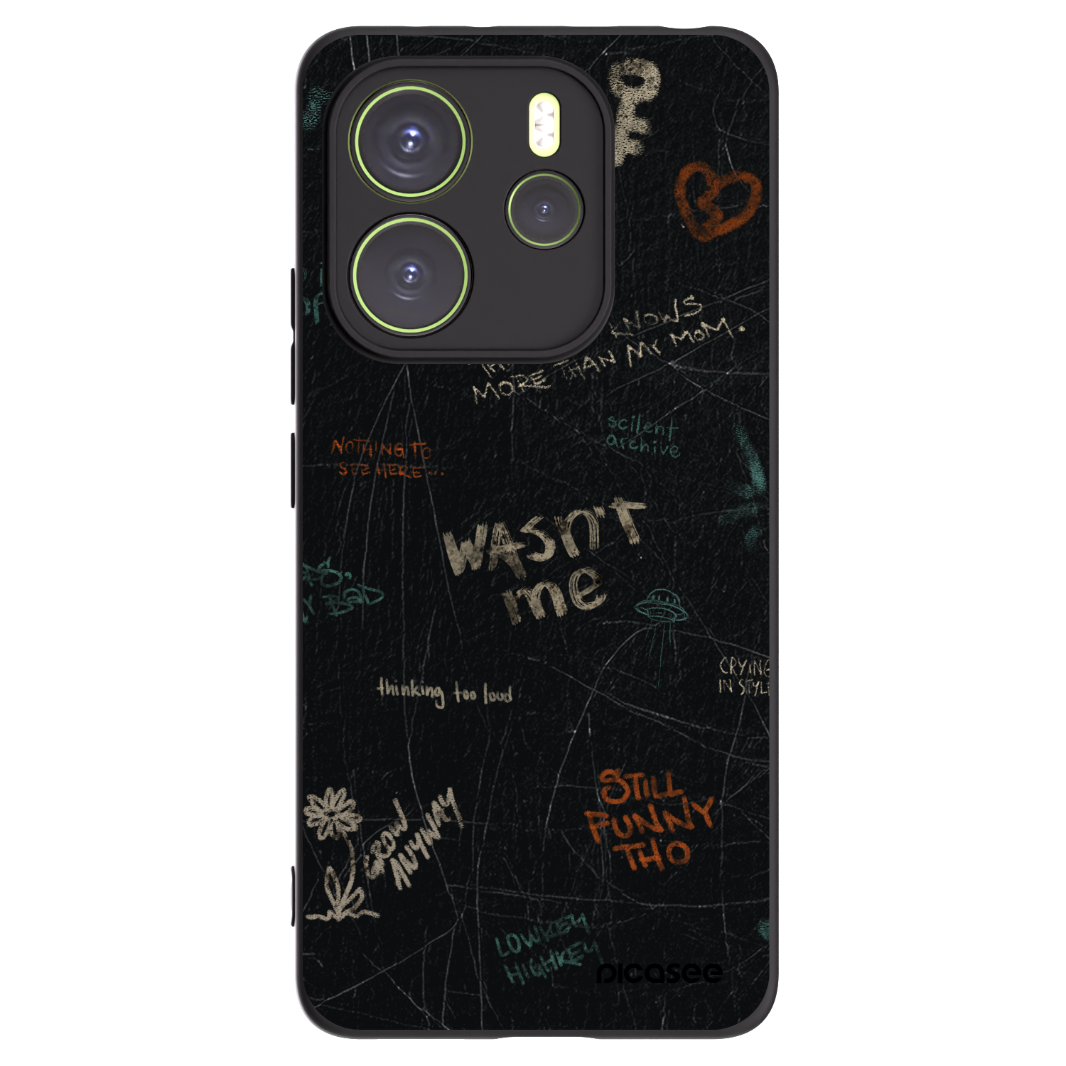 Picasee silikonowe czarne etui na Xiaomi Redmi Note 14 4G - CONFESSION