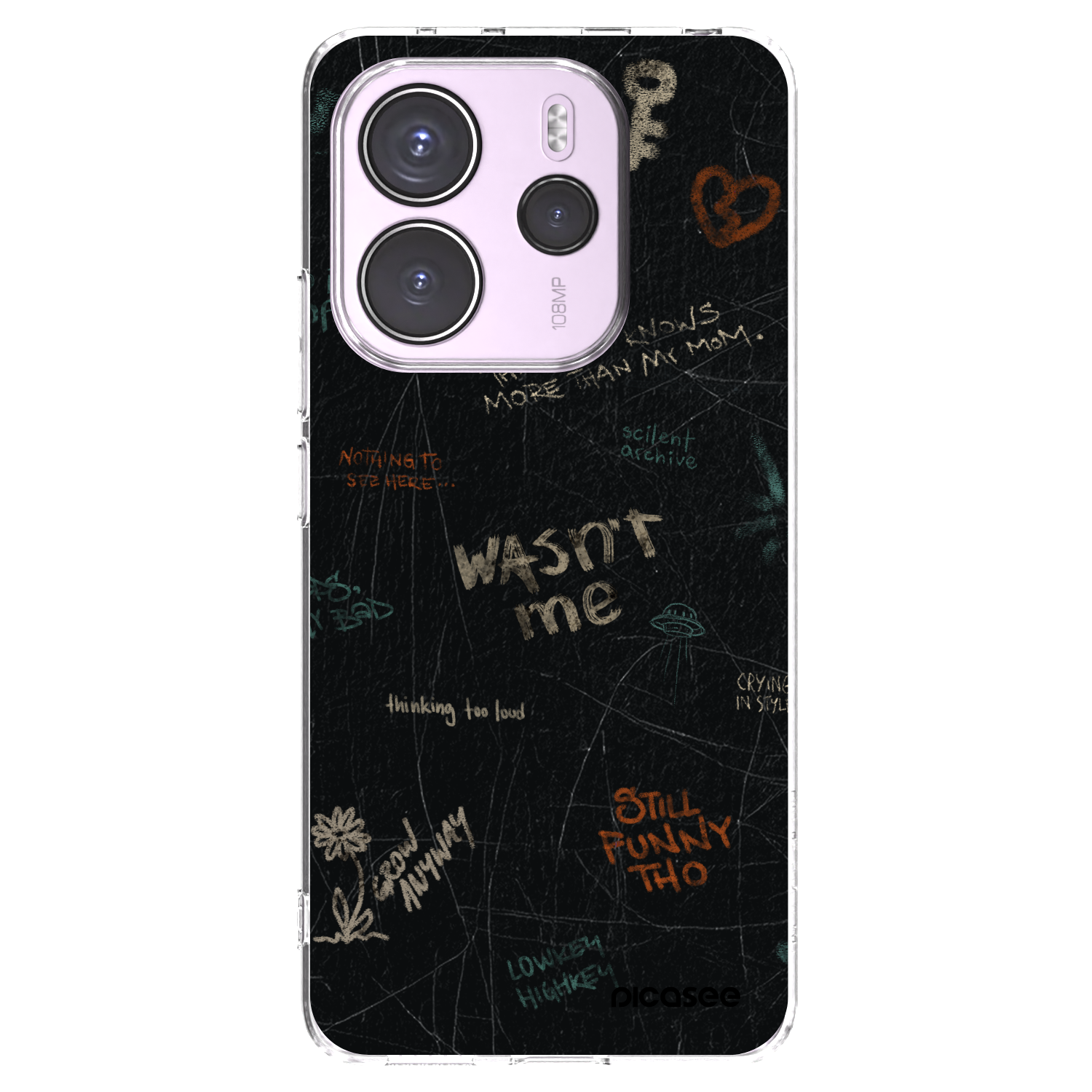 Picasee silikonowe przeźroczyste etui na Xiaomi Redmi Note 14 4G - CONFESSION
