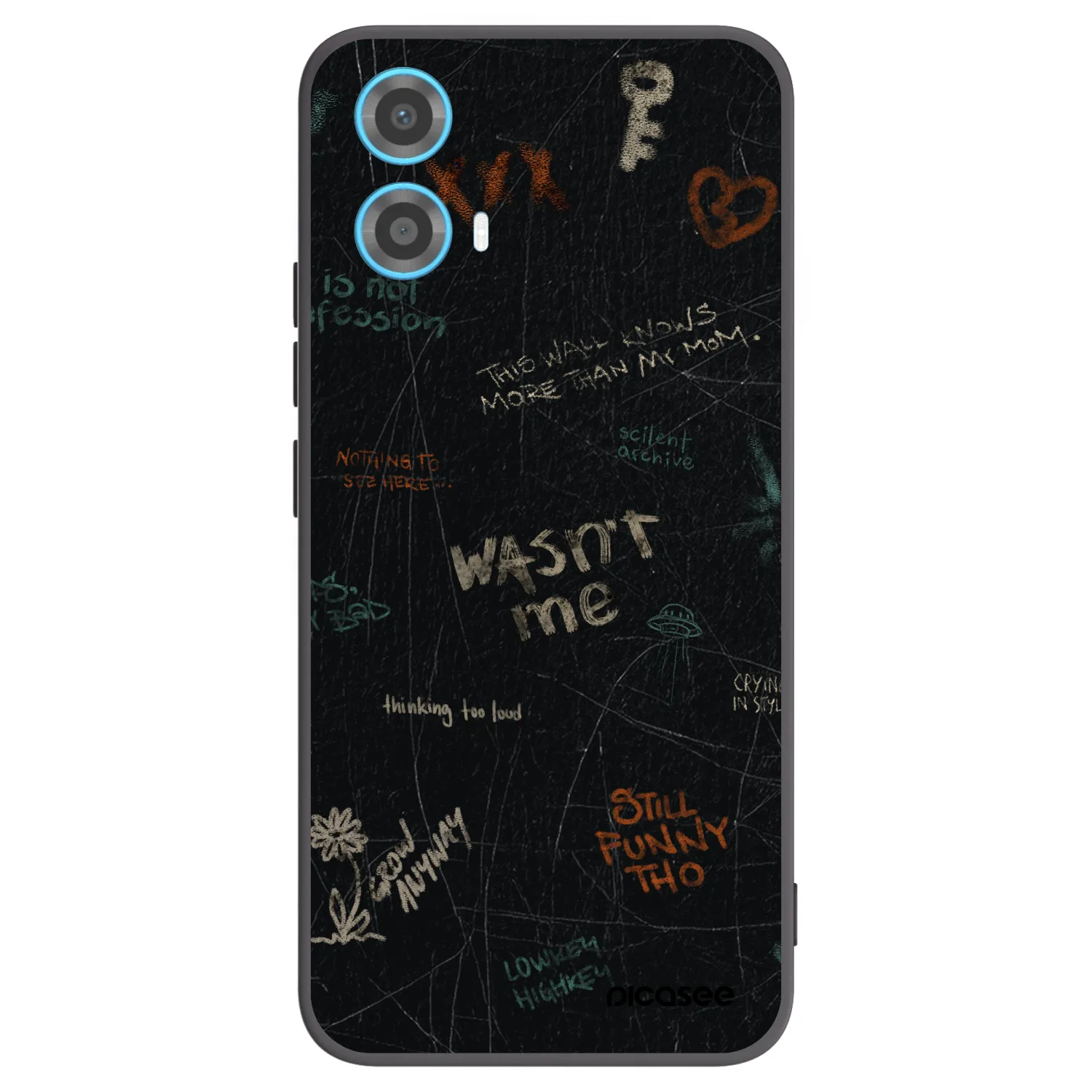 Picasee silikonowe czarne etui na Motorola Moto G34 5G - CONFESSION