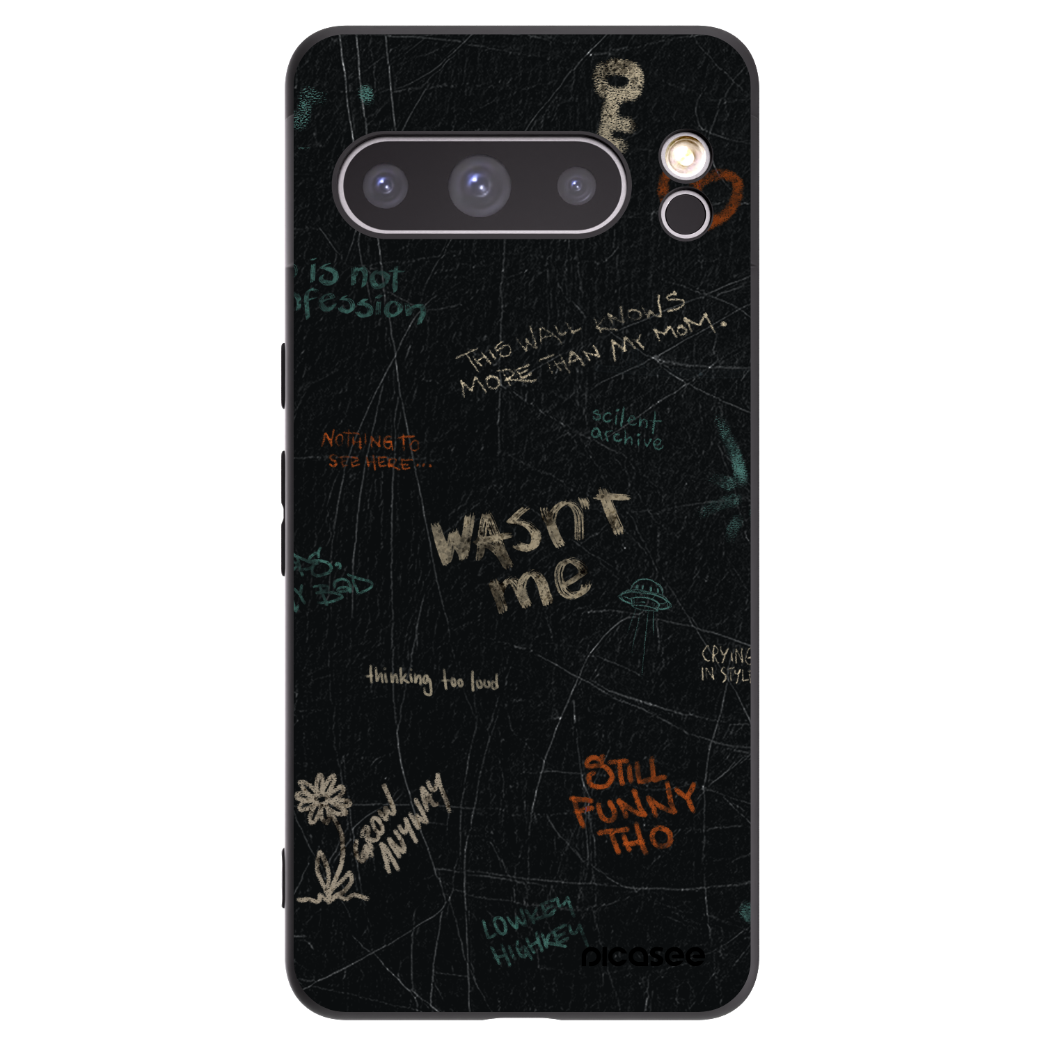 Picasee silikonowe czarne etui na Google Pixel 8 Pro - CONFESSION