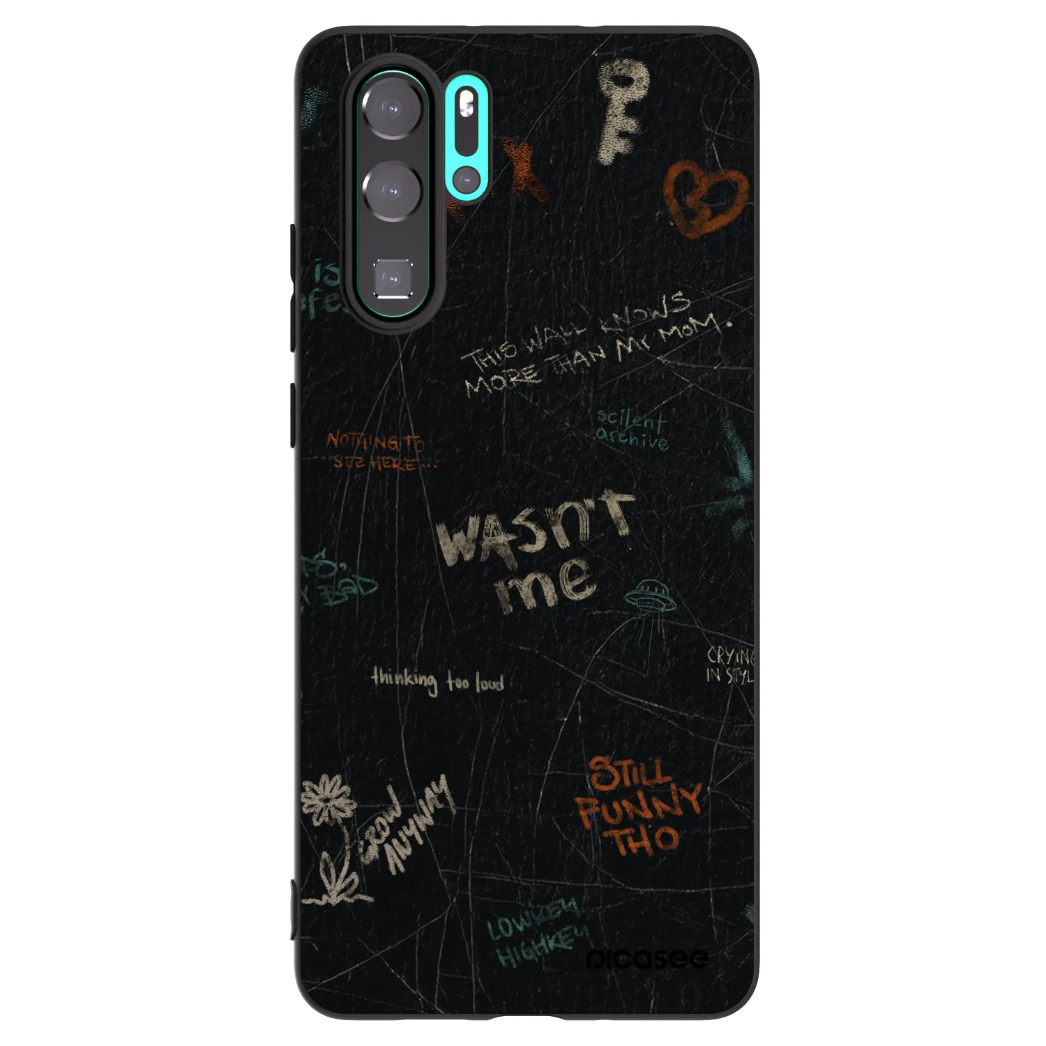 Picasee silikonowe czarne etui na Huawei P30 Pro - CONFESSION
