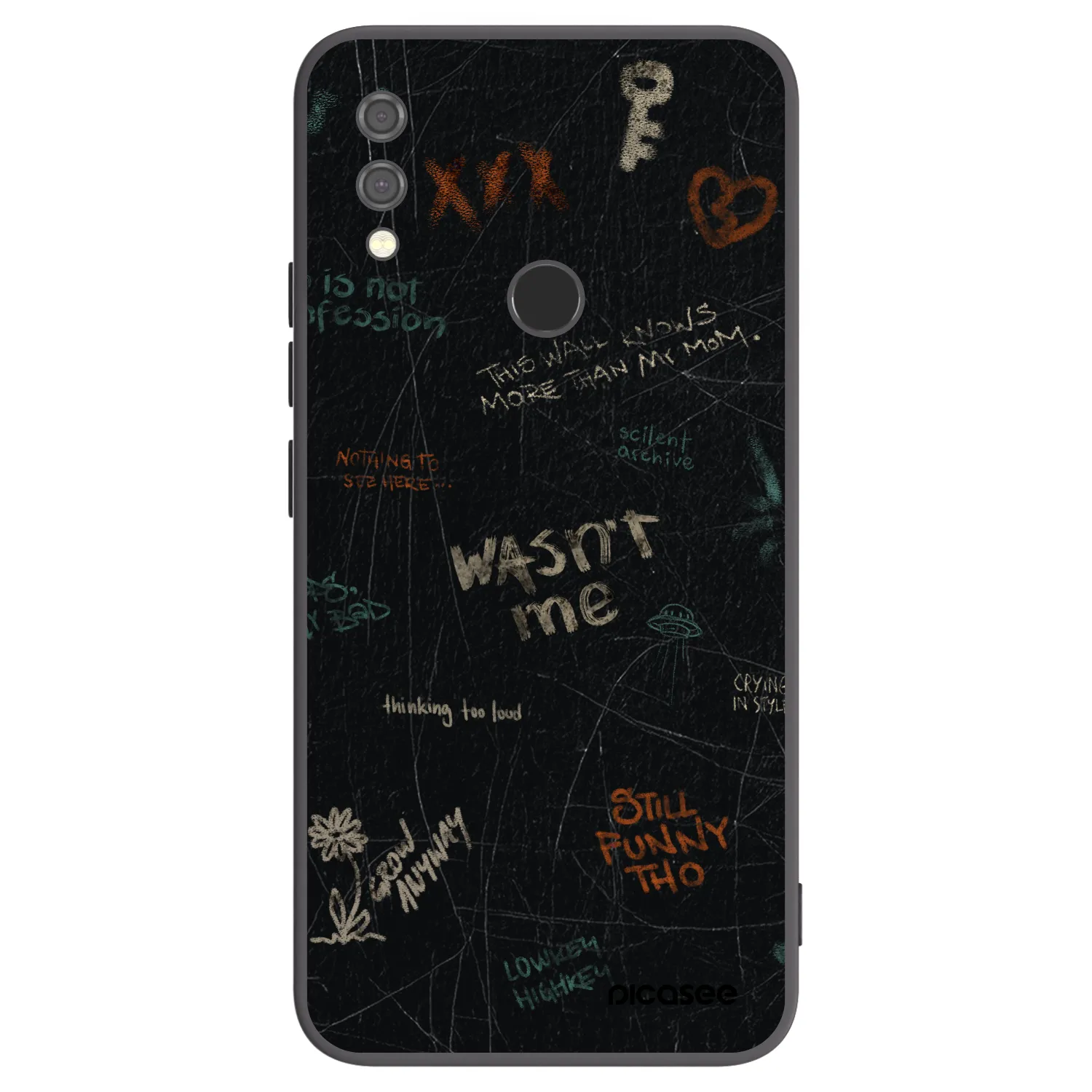 Picasee silikonowe czarne etui na Xiaomi Redmi Note 7 - CONFESSION