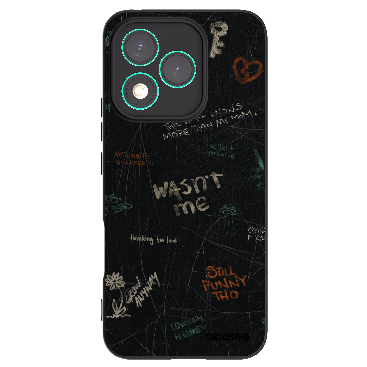 Picasee silikonowe czarne etui na Honor 400 Lite 5G - CONFESSION