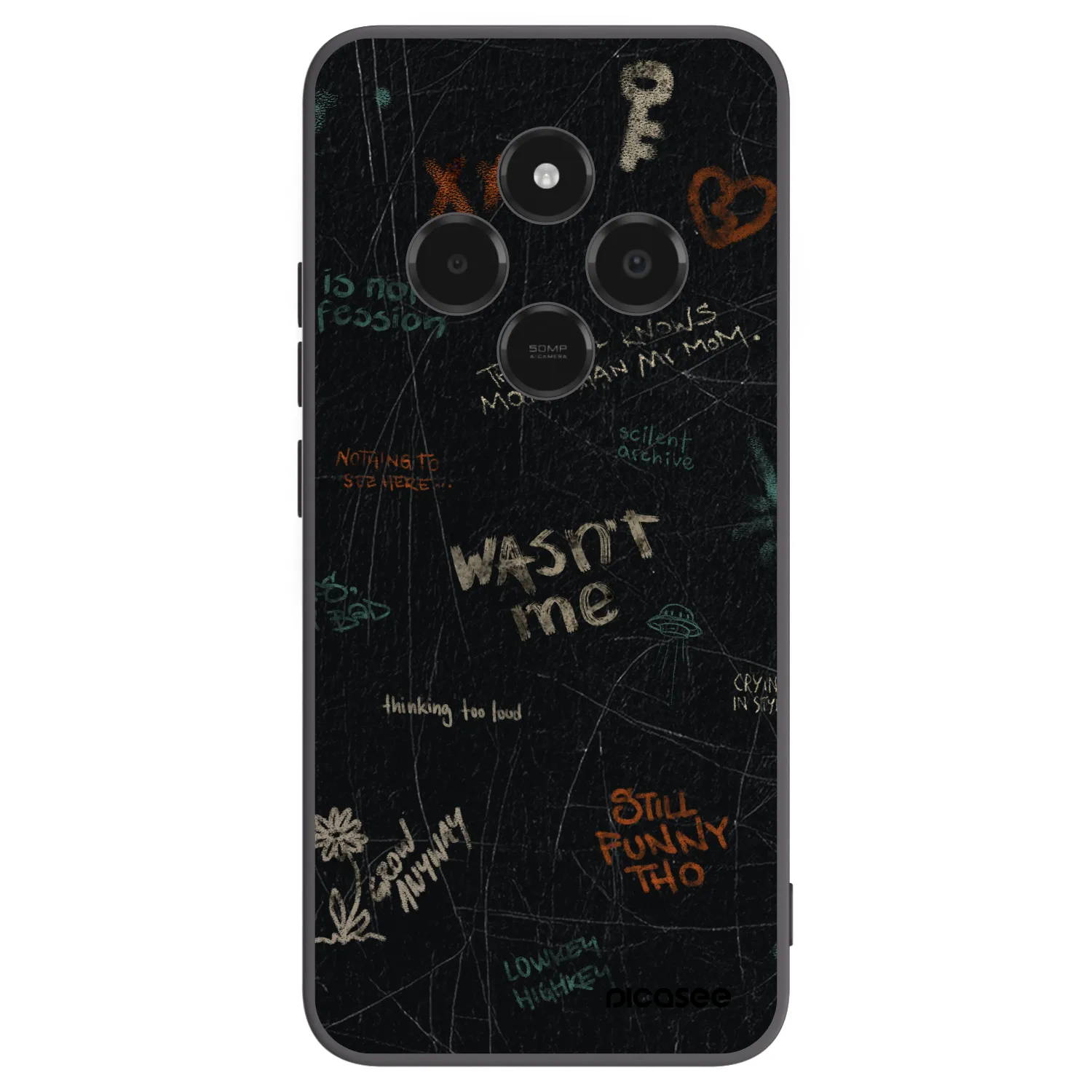 Picasee silikonowe czarne etui na Xiaomi Poco C75 - CONFESSION