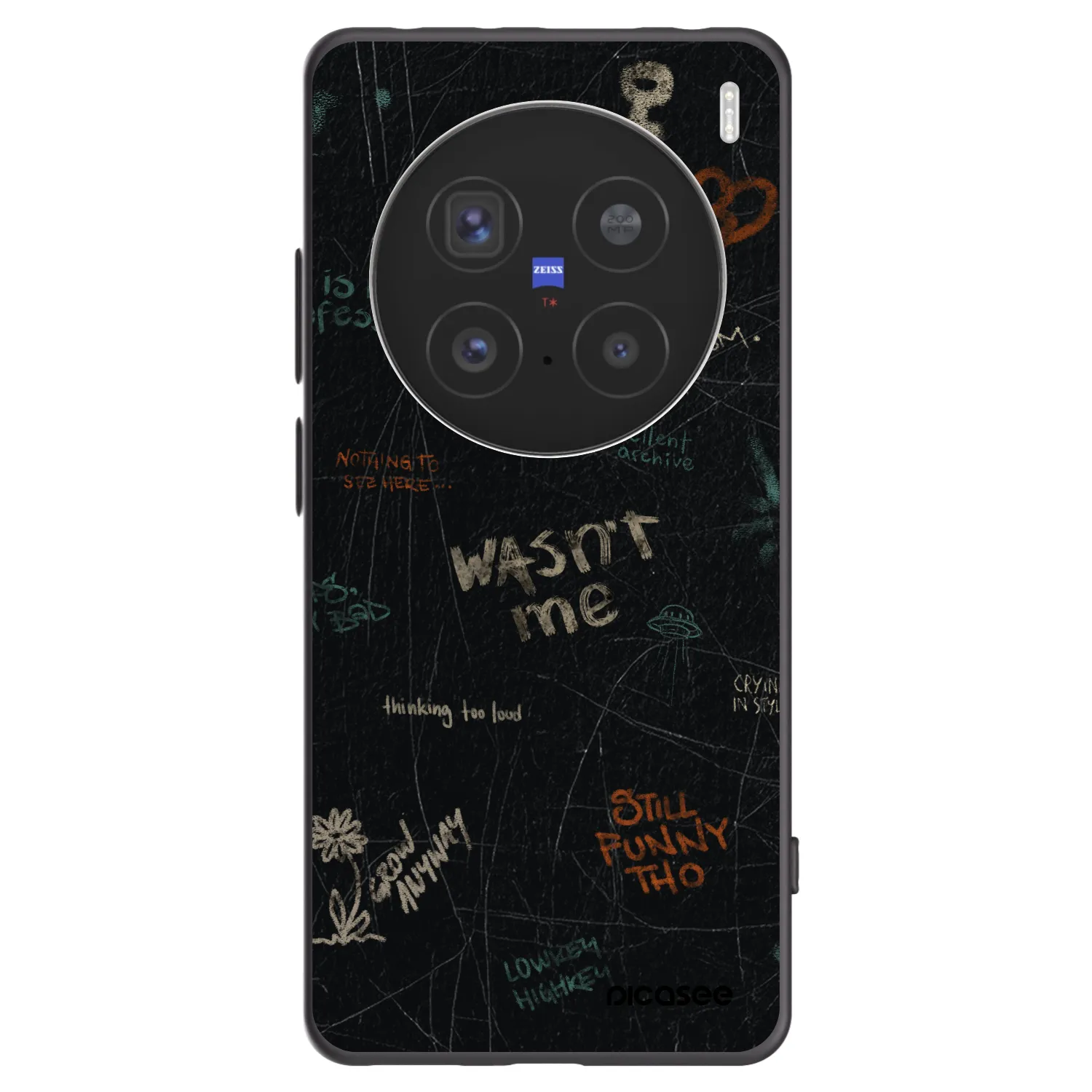 Picasee silikonowe czarne etui na Vivo X200 Pro - CONFESSION