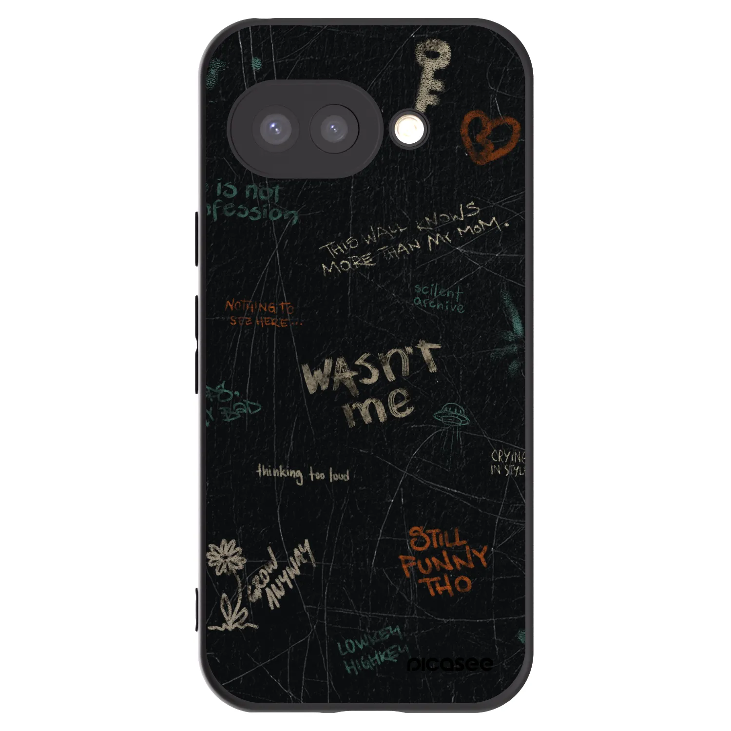 Picasee silikonowe czarne etui na Google Pixel 9a - CONFESSION