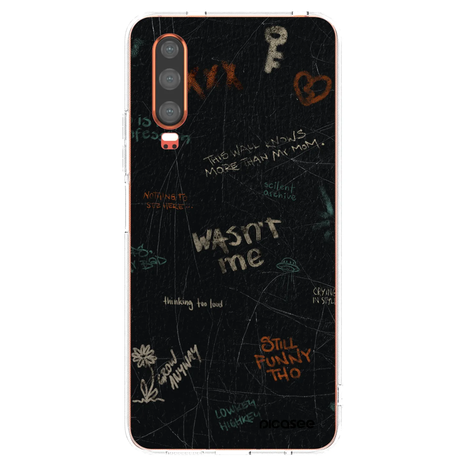 Picasee silikonowe przeźroczyste etui na Huawei P30 - CONFESSION