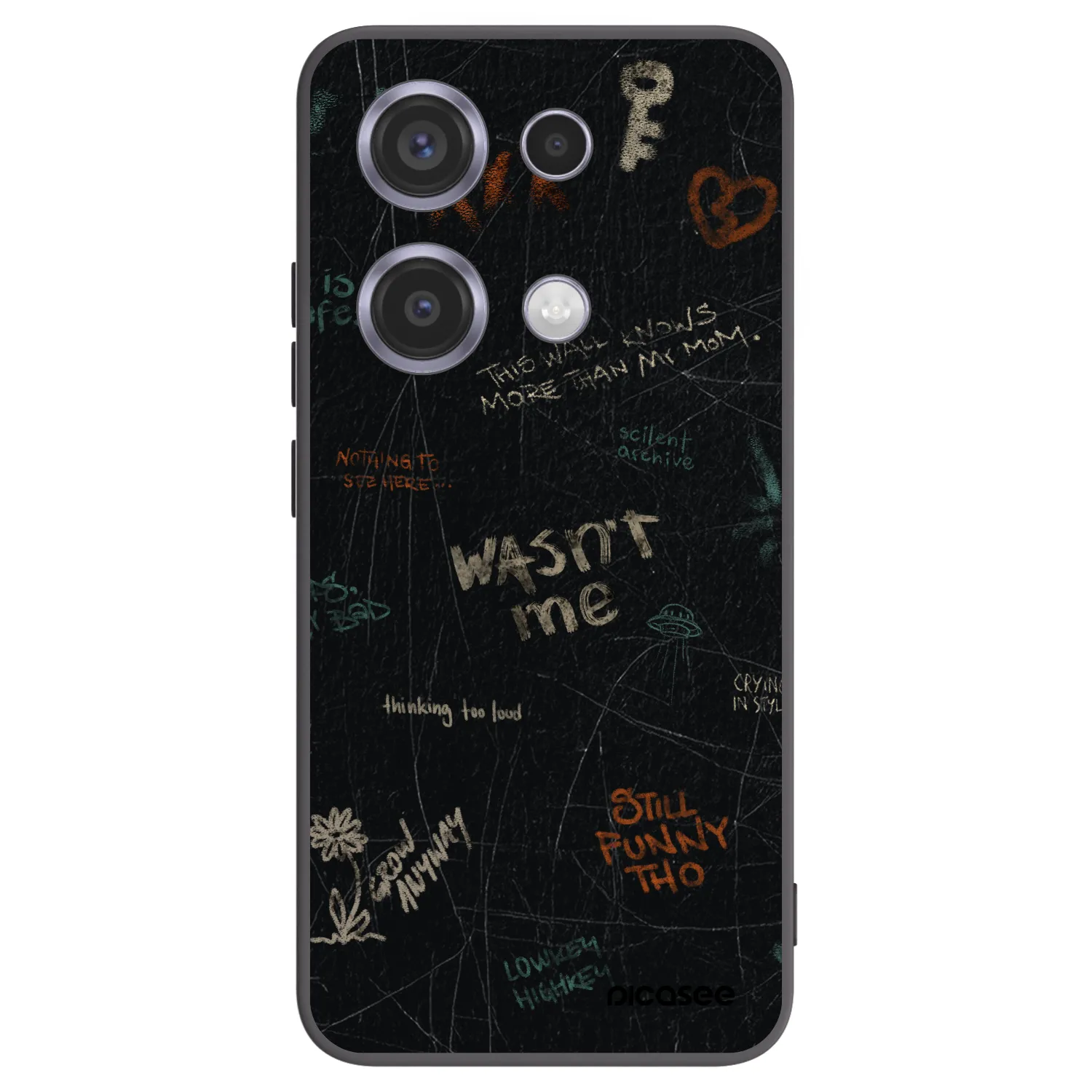 Picasee silikonowe czarne etui na Xiaomi Redmi Note 14S - CONFESSION