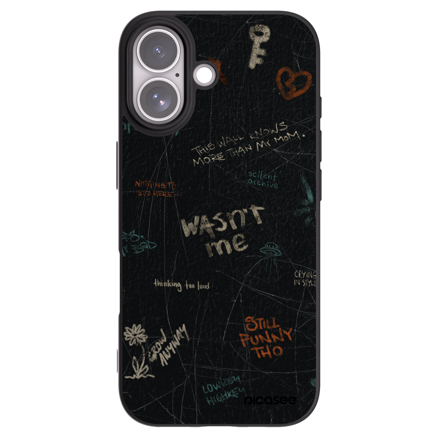 Picasee silikonowe czarne etui na Apple iPhone 17 - CONFESSION