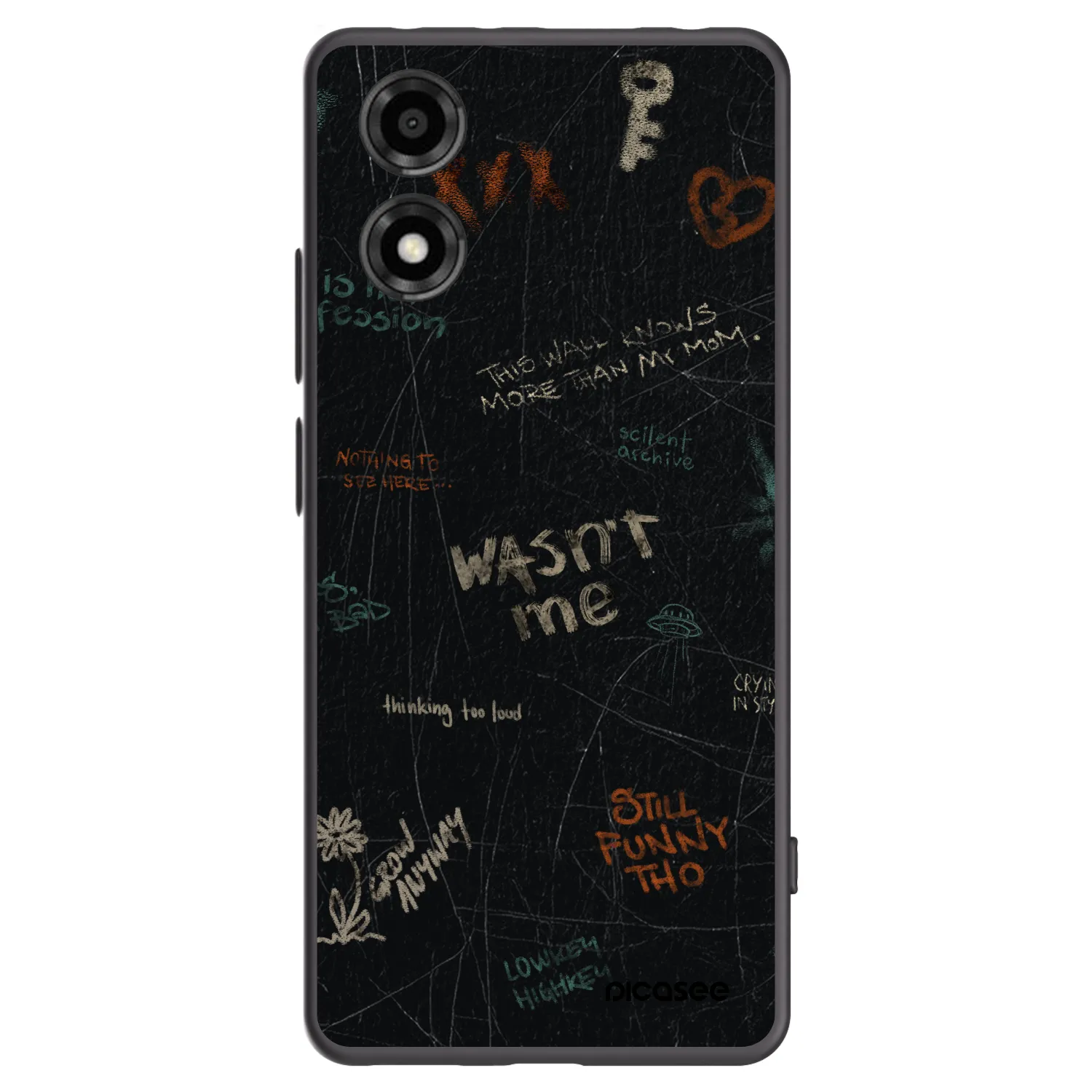 Picasee silikonowe czarne etui na Motorola Moto E14 - CONFESSION