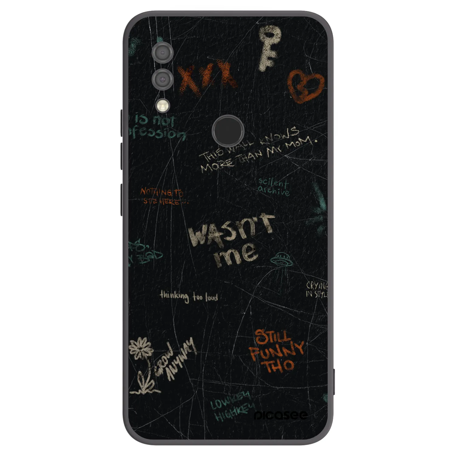 Picasee silikonowe czarne etui na Xiaomi Redmi 7 - CONFESSION