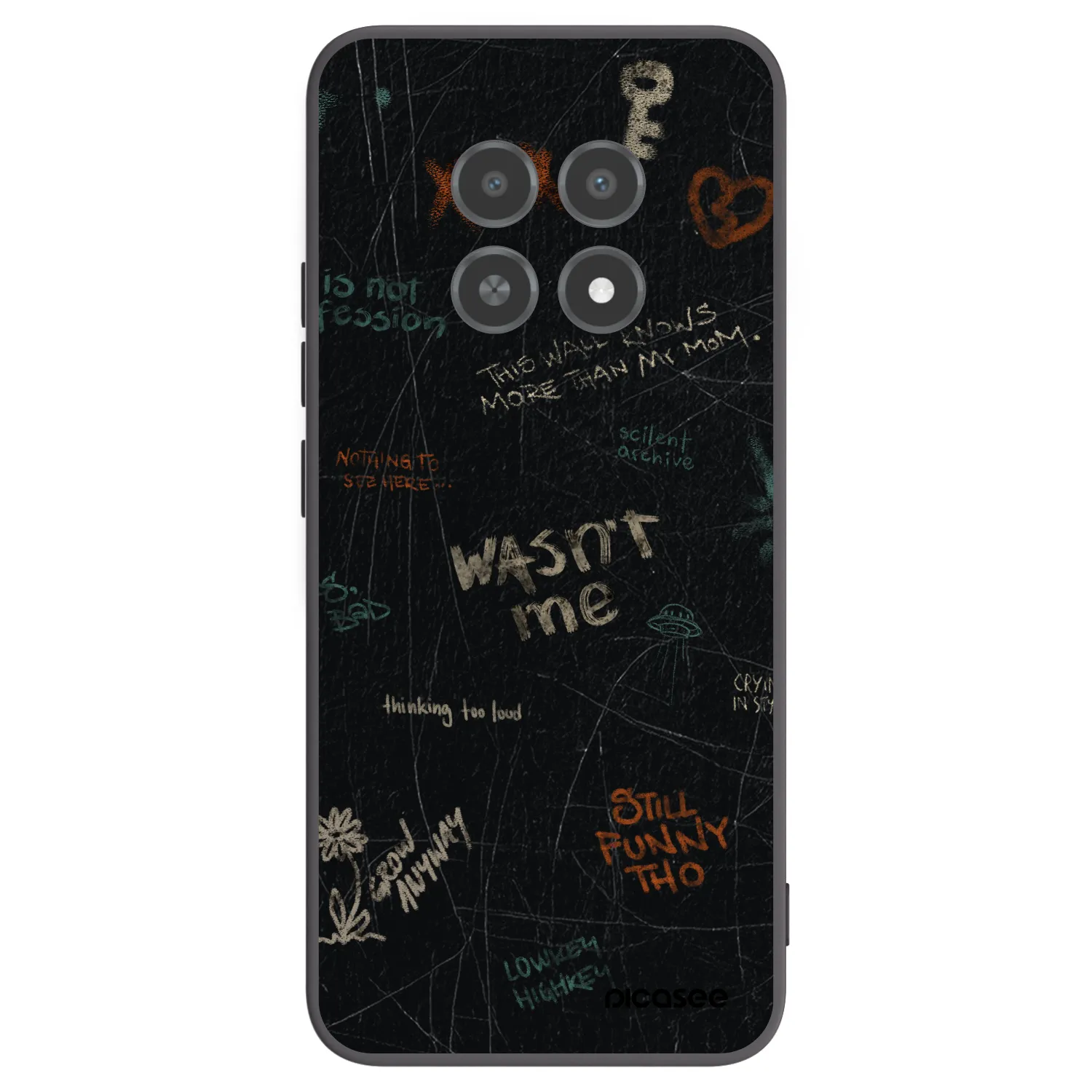 Picasee silikonowe czarne etui na Realme 12X - CONFESSION