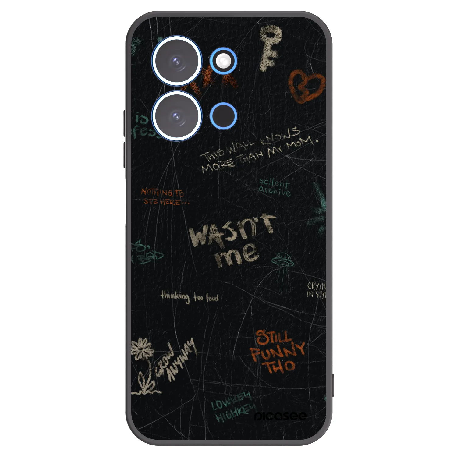 Picasee silikonowe czarne etui na Xiaomi Redmi 15C 4G - CONFESSION