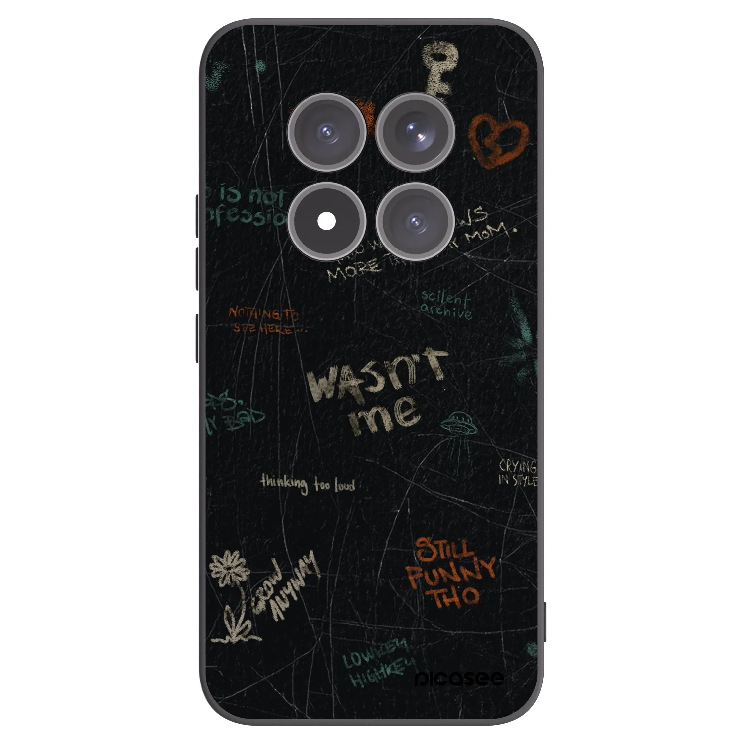 Picasee silikonowe czarne etui na Xiaomi Redmi Note 15 Pro+ - CONFESSION