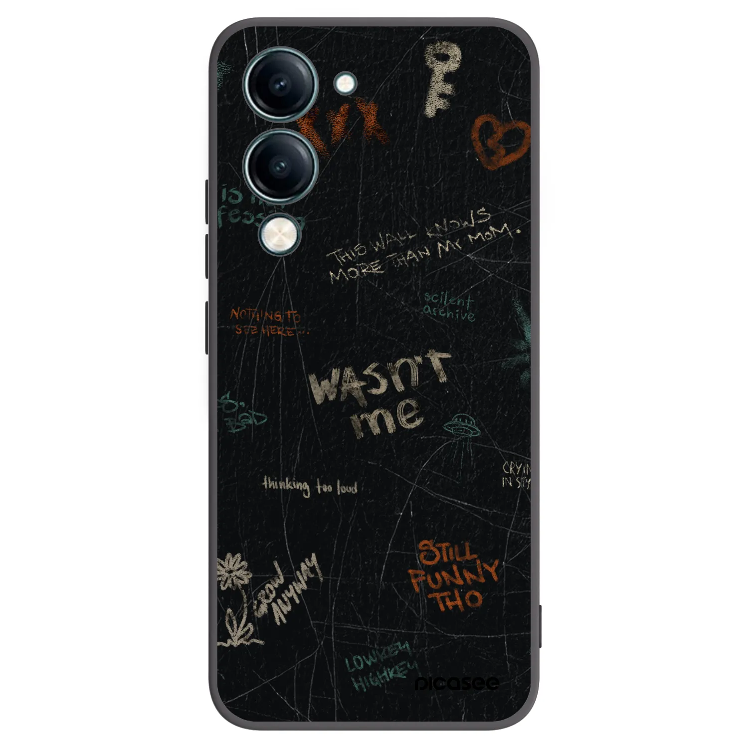 Picasee silikonowe czarne etui na Vivo Y29s 5G - CONFESSION