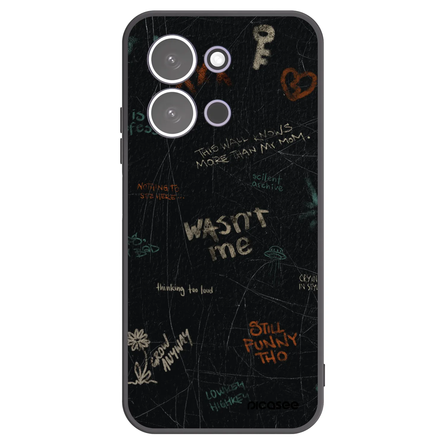 Picasee silikonowe czarne etui na Xiaomi Redmi 15C 5G - CONFESSION
