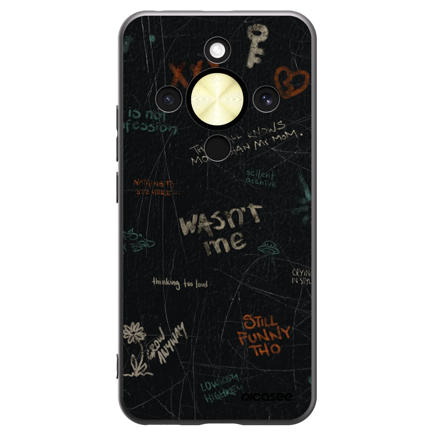 Picasee silikonowe czarne etui na Honor Magic8 Lite 5G - CONFESSION