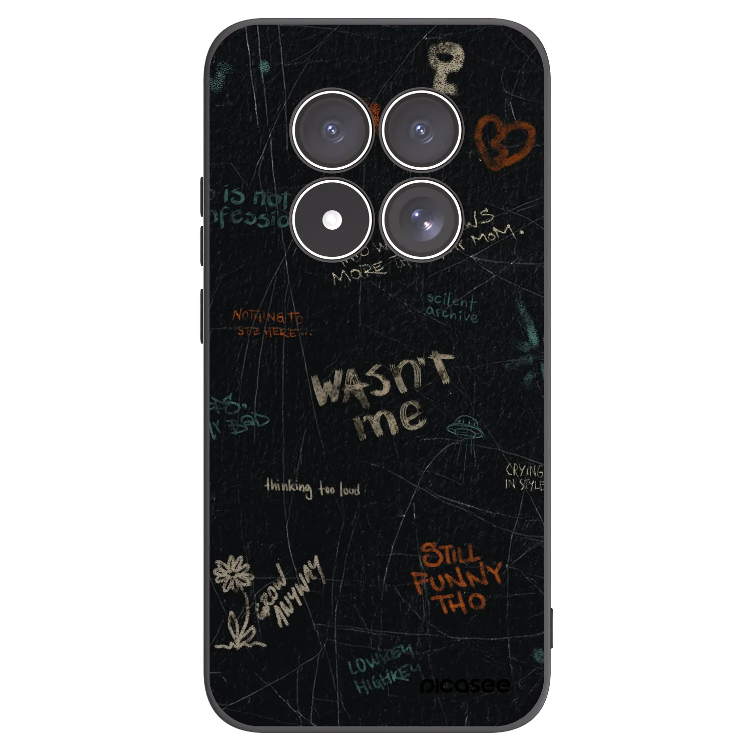 Picasee silikonowe czarne etui na Xiaomi Redmi Note 15 Pro 5G - CONFESSION