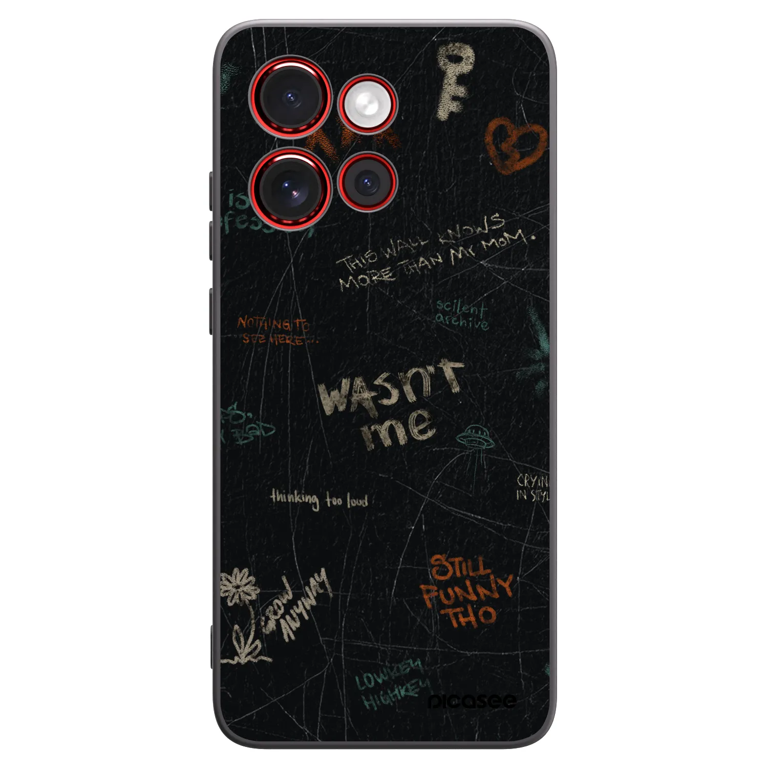 Picasee silikonowe czarne etui na Motorola Edge 60 Neo 5G - CONFESSION
