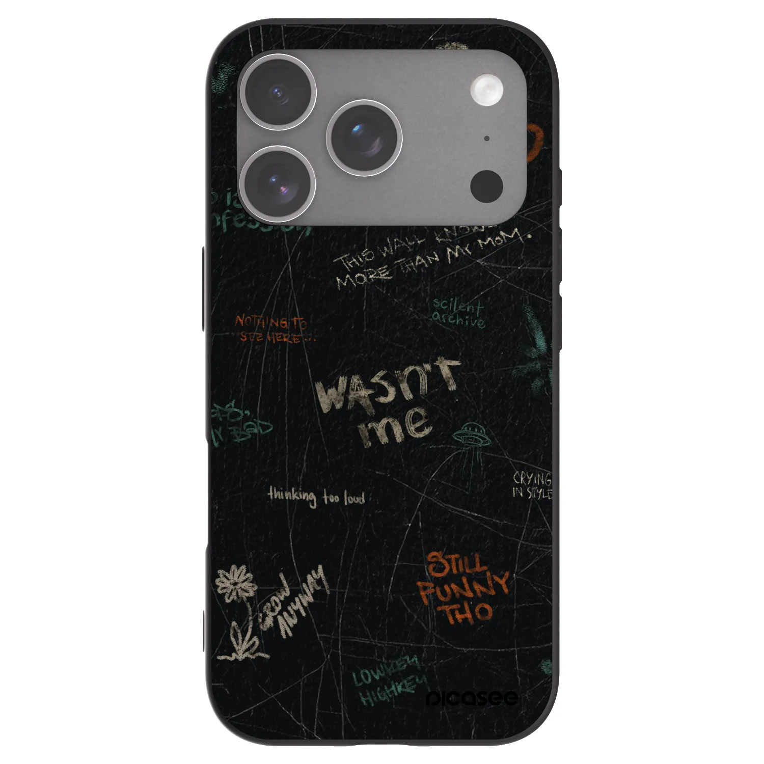 Picasee silikonowe czarne etui na Apple iPhone 18 Pro - CONFESSION