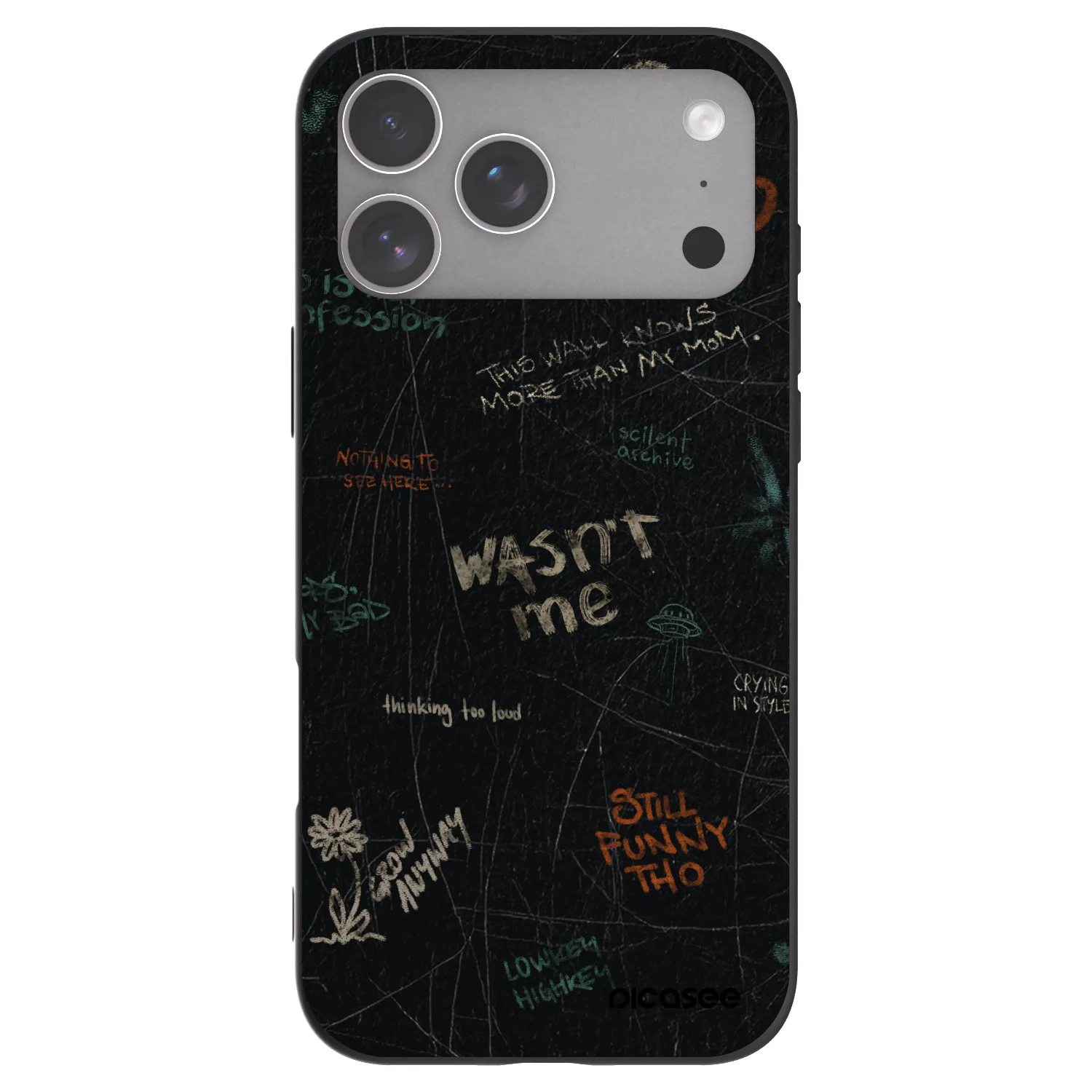 Picasee silikonowe czarne etui na Apple iPhone 18 Pro Max - CONFESSION