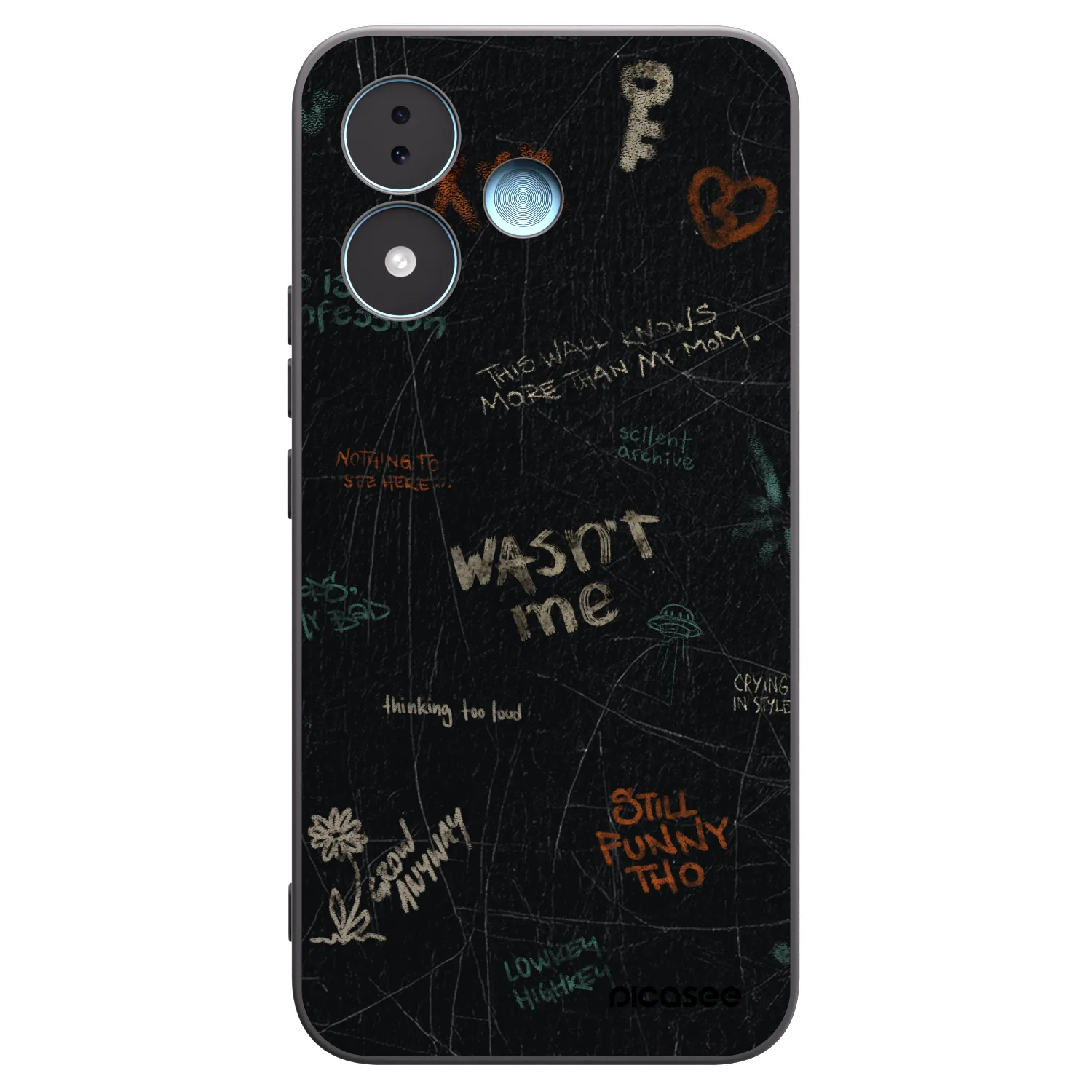 Picasee silikonowe czarne etui na Xiaomi Redmi Note 17 5G - CONFESSION