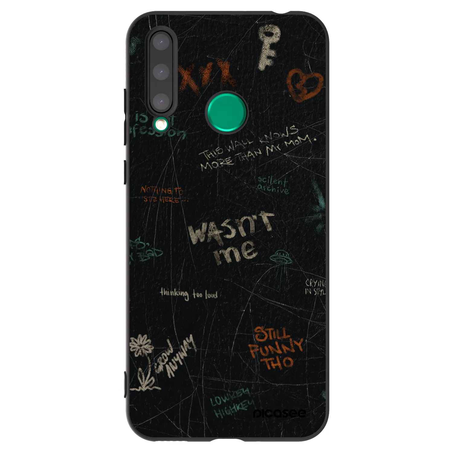 Picasee silikonowe czarne etui na Honor 20 Lite - CONFESSION