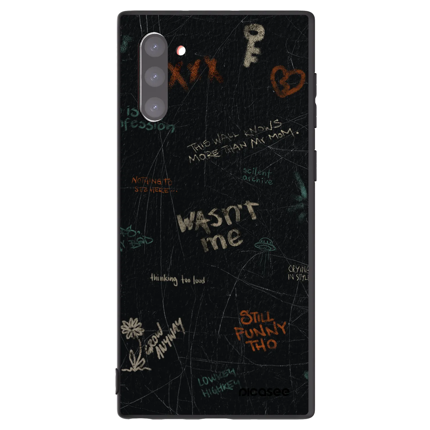 Picasee silikonowe czarne etui na Samsung Galaxy Note 10 N970F - CONFESSION