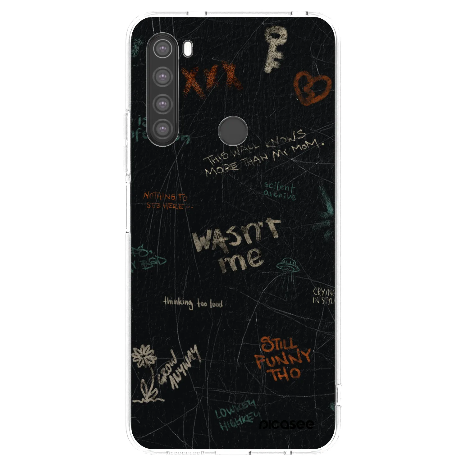 Picasee silikonowe przeźroczyste etui na Xiaomi Redmi Note 8 - CONFESSION