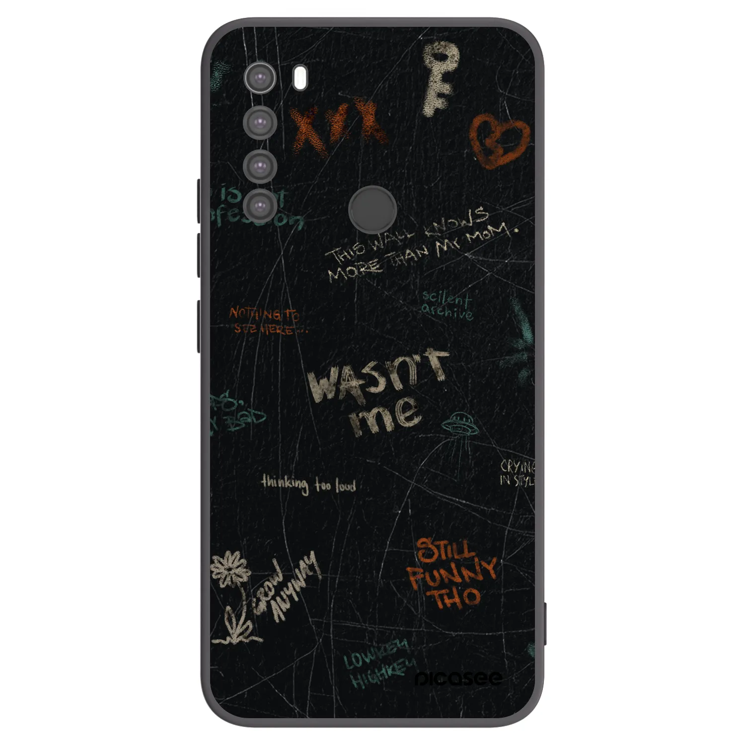 Picasee silikonowe czarne etui na Xiaomi Redmi Note 8 - CONFESSION