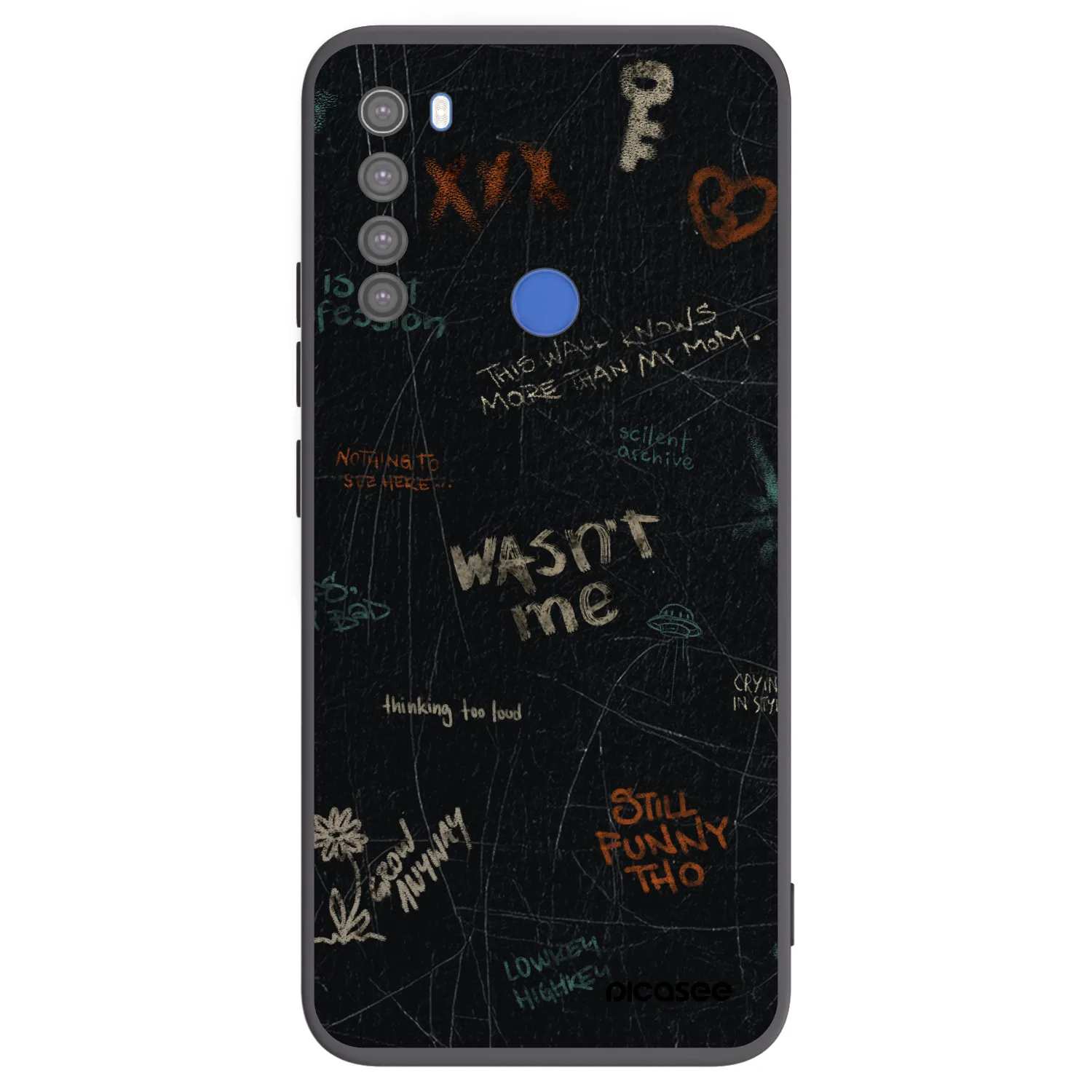 Picasee silikonowe czarne etui na Xiaomi Redmi Note 8T - CONFESSION