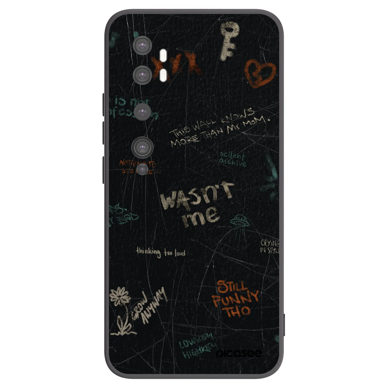 Picasee silikonowe czarne etui na Xiaomi Mi Note 10 (Pro) - CONFESSION