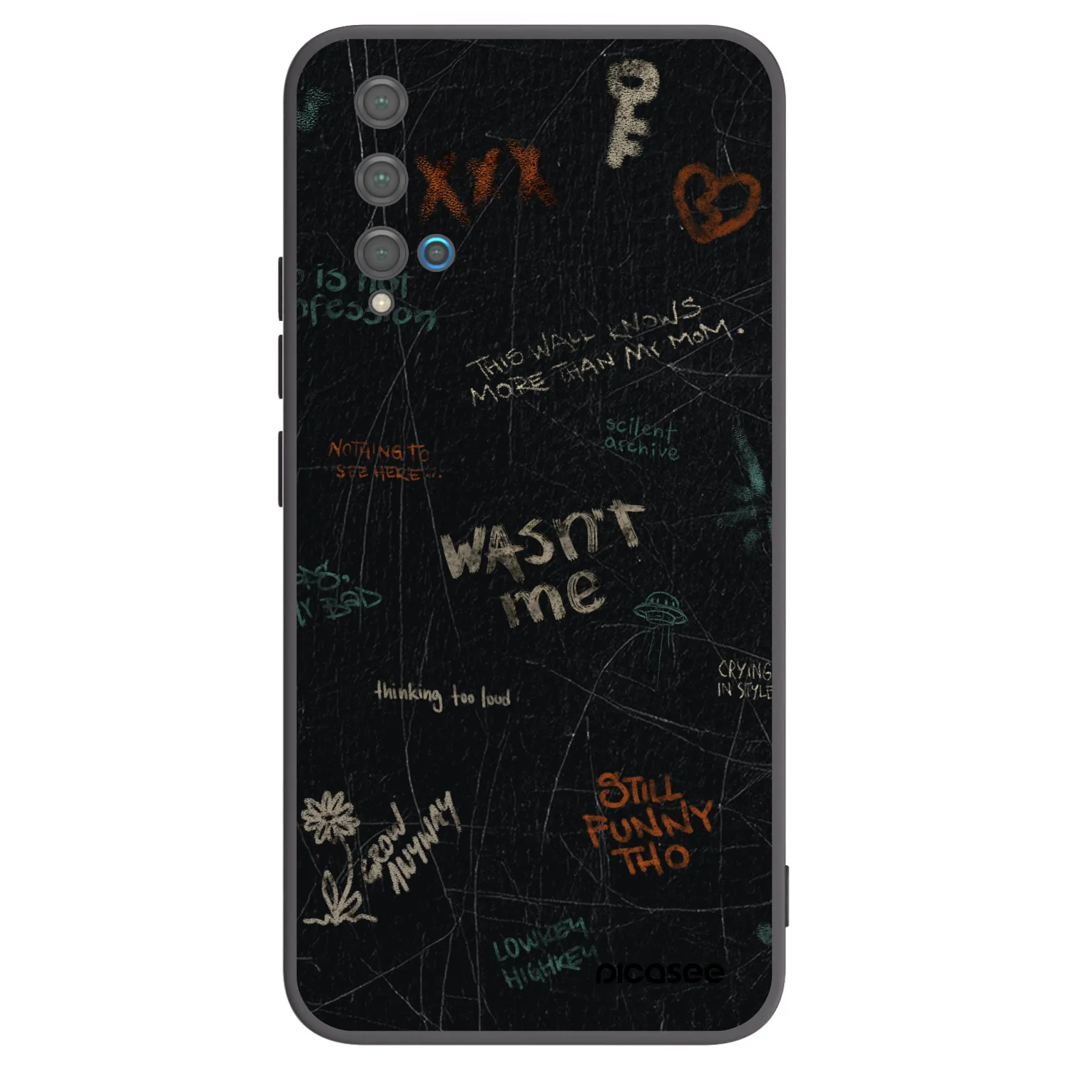 Picasee silikonowe czarne etui na Huawei Nova 5T - CONFESSION