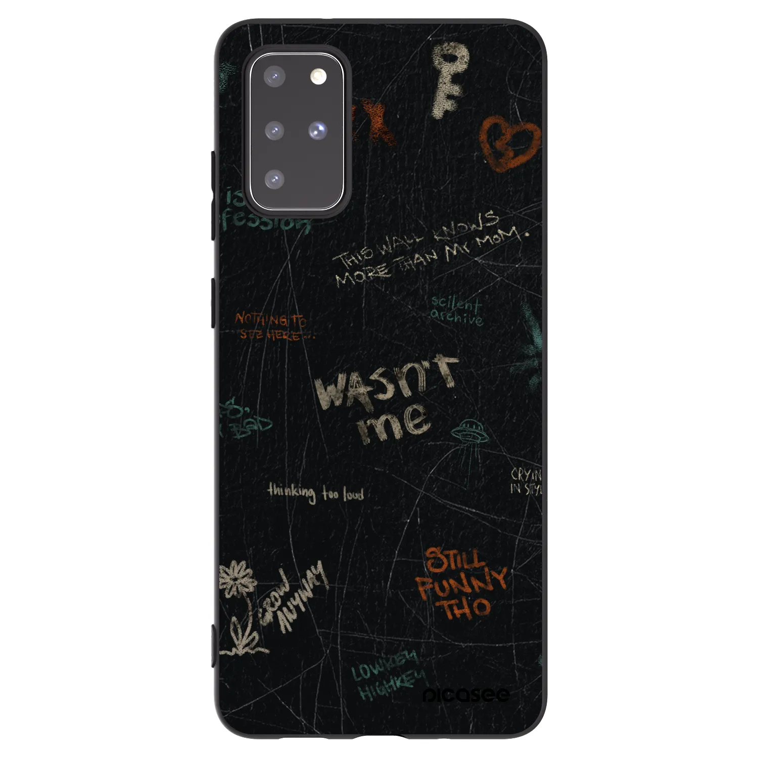 Picasee silikonowe czarne etui na Samsung Galaxy S20+ G985F - CONFESSION