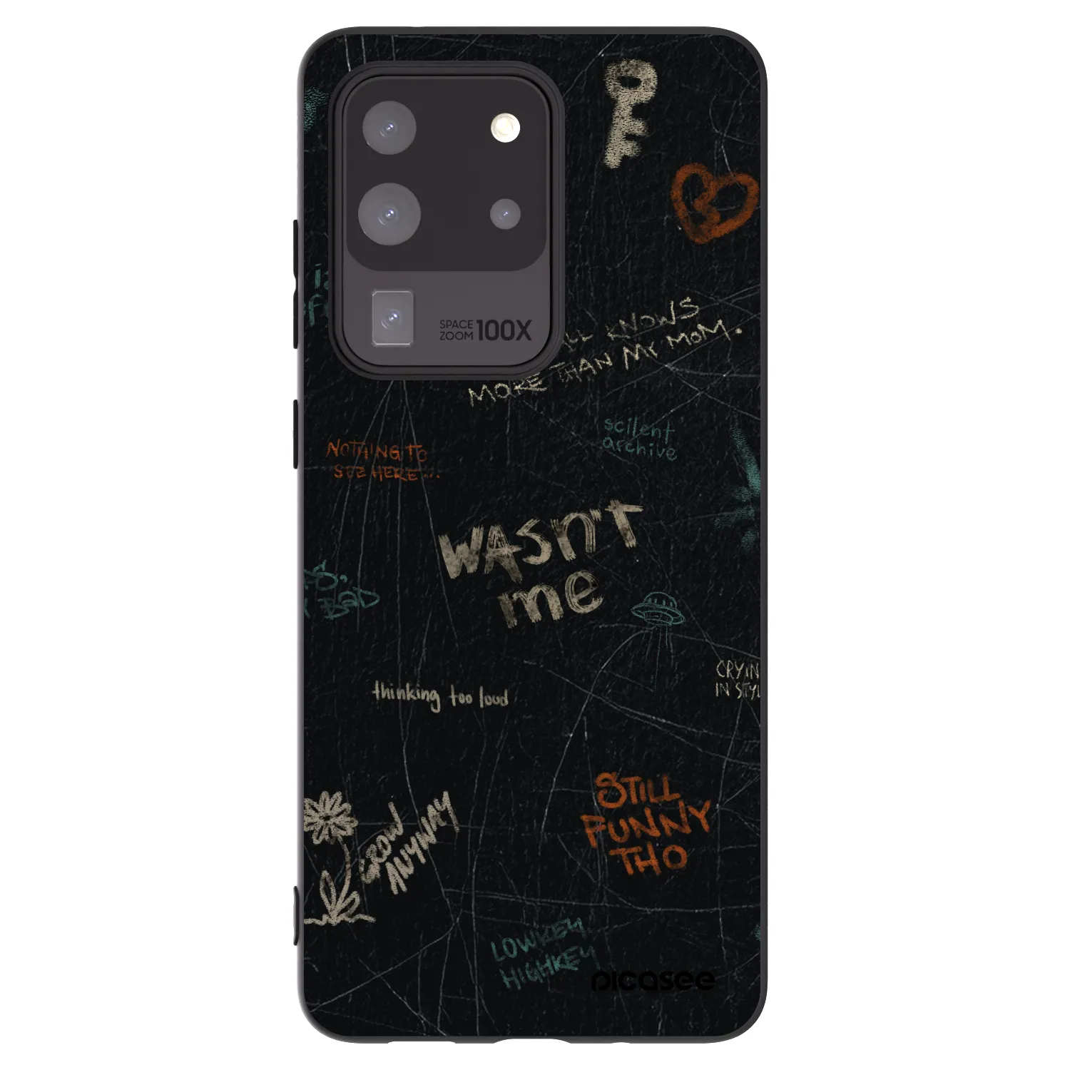 Picasee silikonowe czarne etui na Samsung Galaxy S20 Ultra 5G G988F - CONFESSION