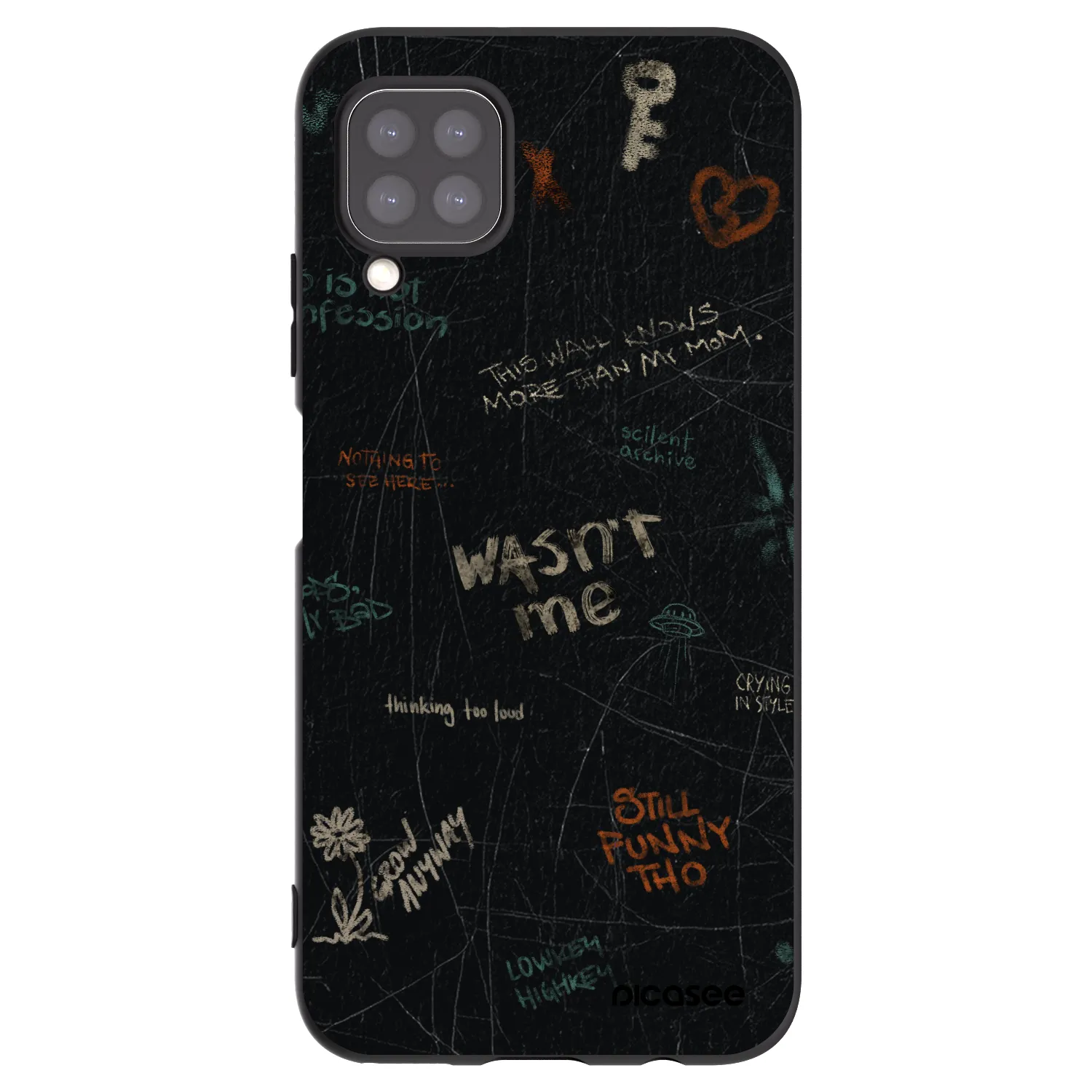 Picasee silikonowe czarne etui na Huawei P40 Lite - CONFESSION