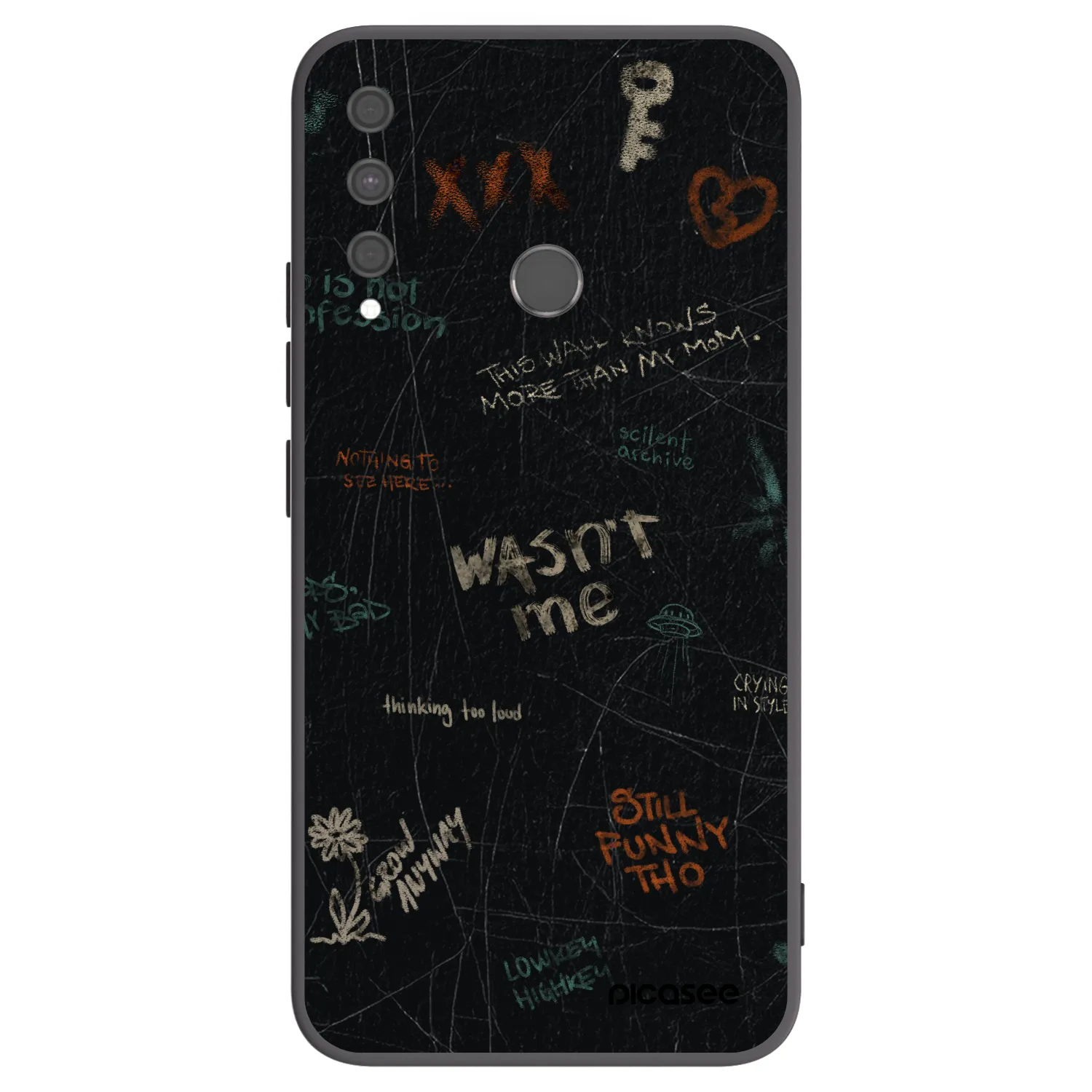 Picasee silikonowe czarne etui na Huawei P40 Lite E - CONFESSION