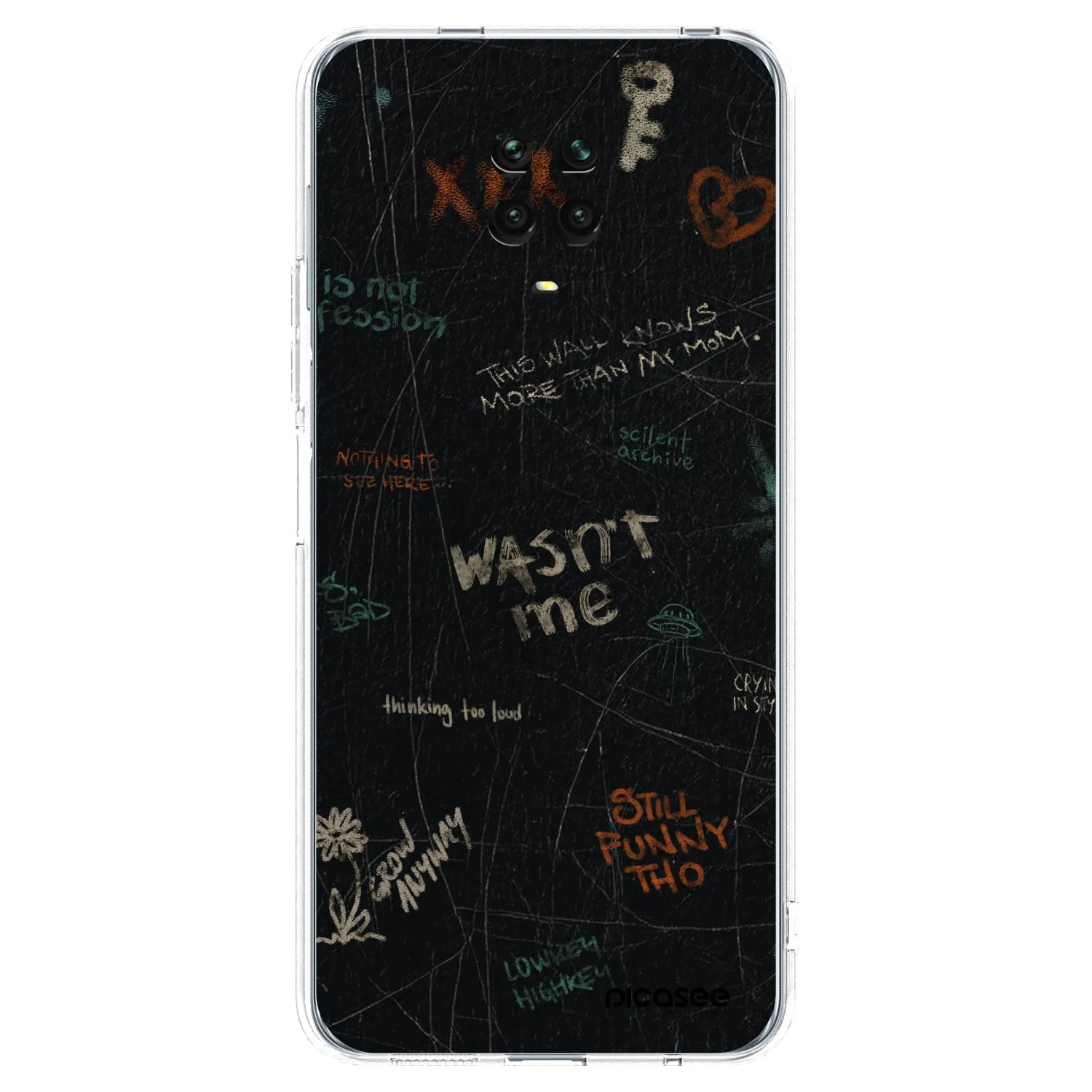Picasee silikonowe przeźroczyste etui na Xiaomi Redmi Note 9 Pro - CONFESSION