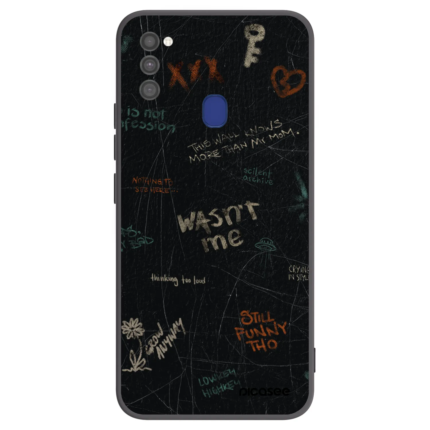 Picasee silikonowe czarne etui na Samsung Galaxy M21 M215F - CONFESSION