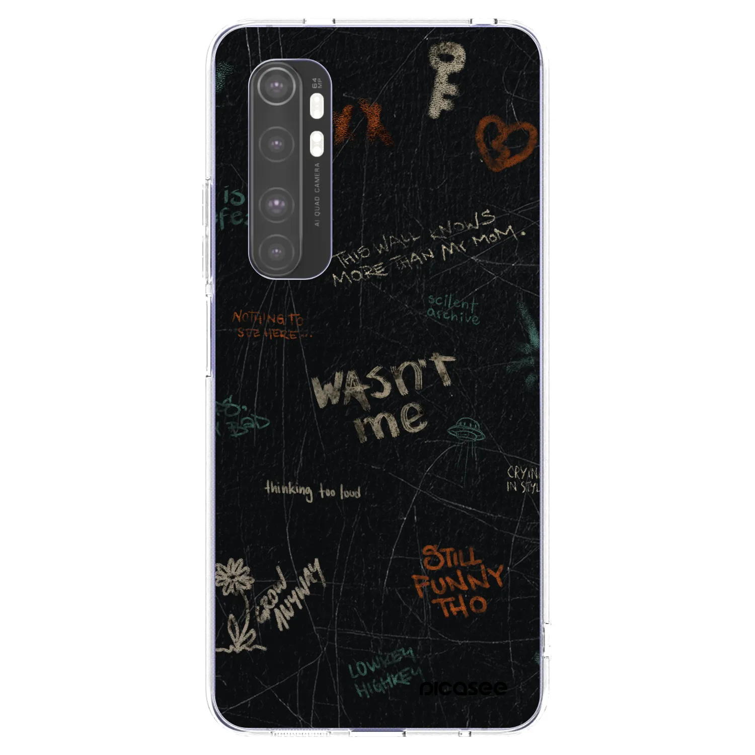 Picasee silikonowe przeźroczyste etui na Xiaomi Mi Note 10 Lite - CONFESSION