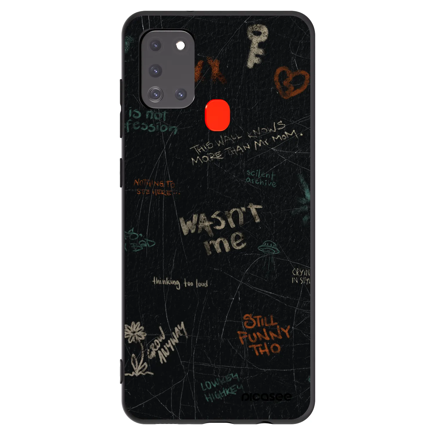 Picasee silikonowe czarne etui na Samsung Galaxy A21s - CONFESSION