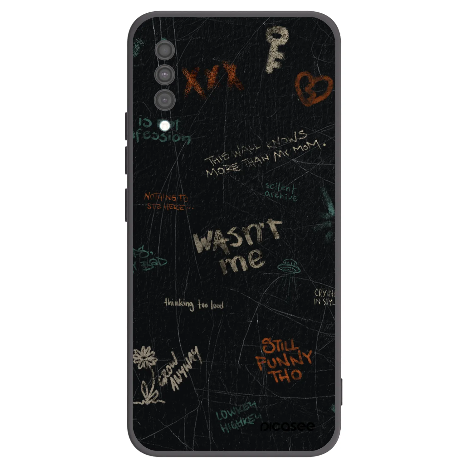 Picasee silikonowe czarne etui na Samsung Galaxy A30s A307F - CONFESSION