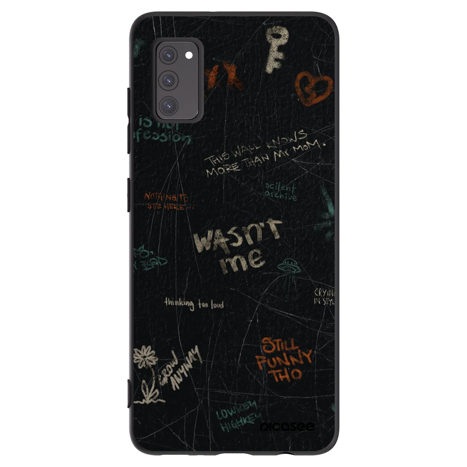 Picasee silikonowe czarne etui na Samsung Galaxy A41 A415F - CONFESSION