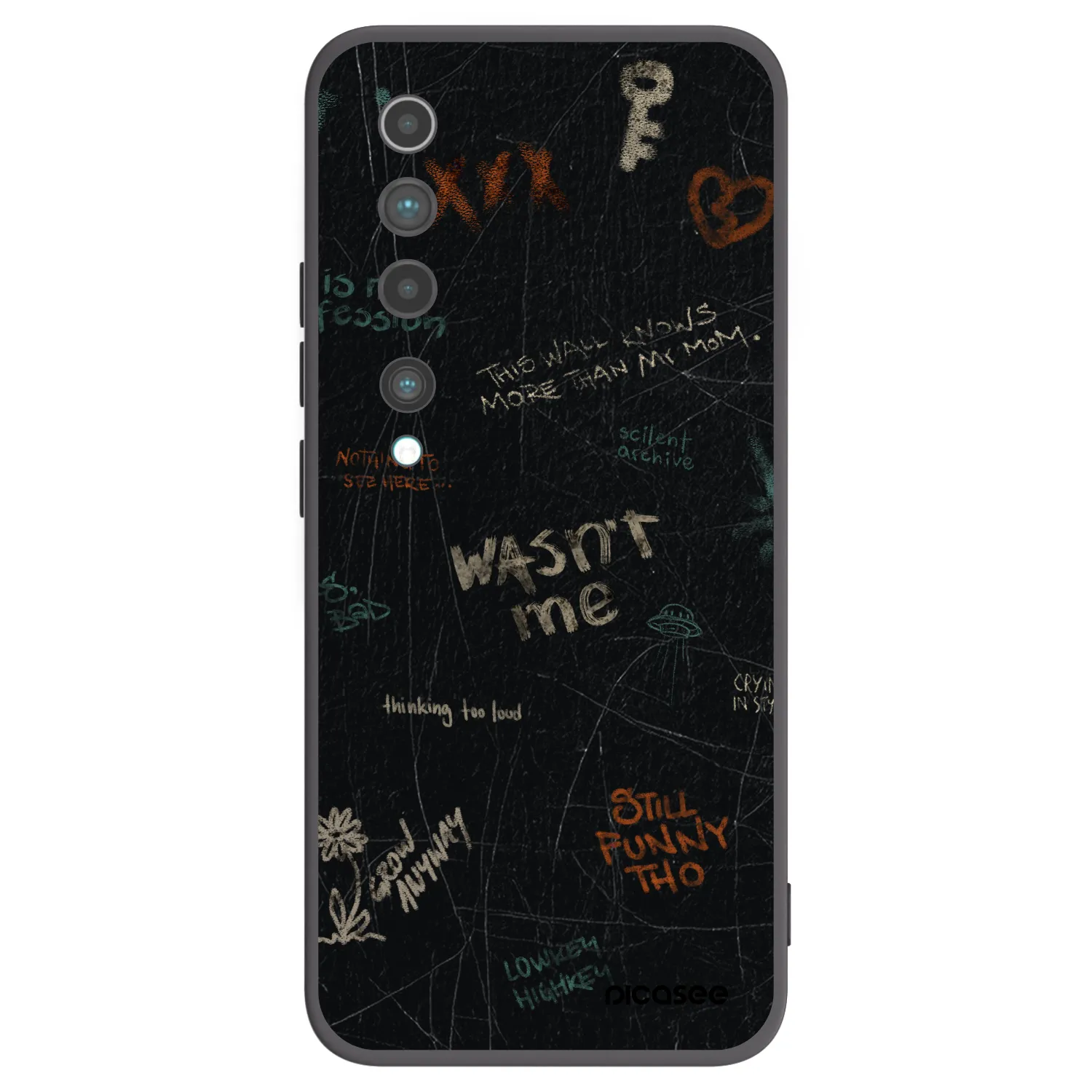 Picasee silikonowe czarne etui na Xiaomi Mi 10 - CONFESSION