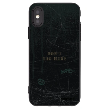 Picasee silikonowe czarne etui na Apple iPhone X/XS - DON´T TAG