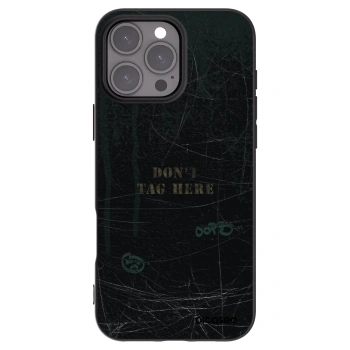 Picasee silikonowe czarne etui na Apple iPhone 16 Pro Max - DON´T TAG