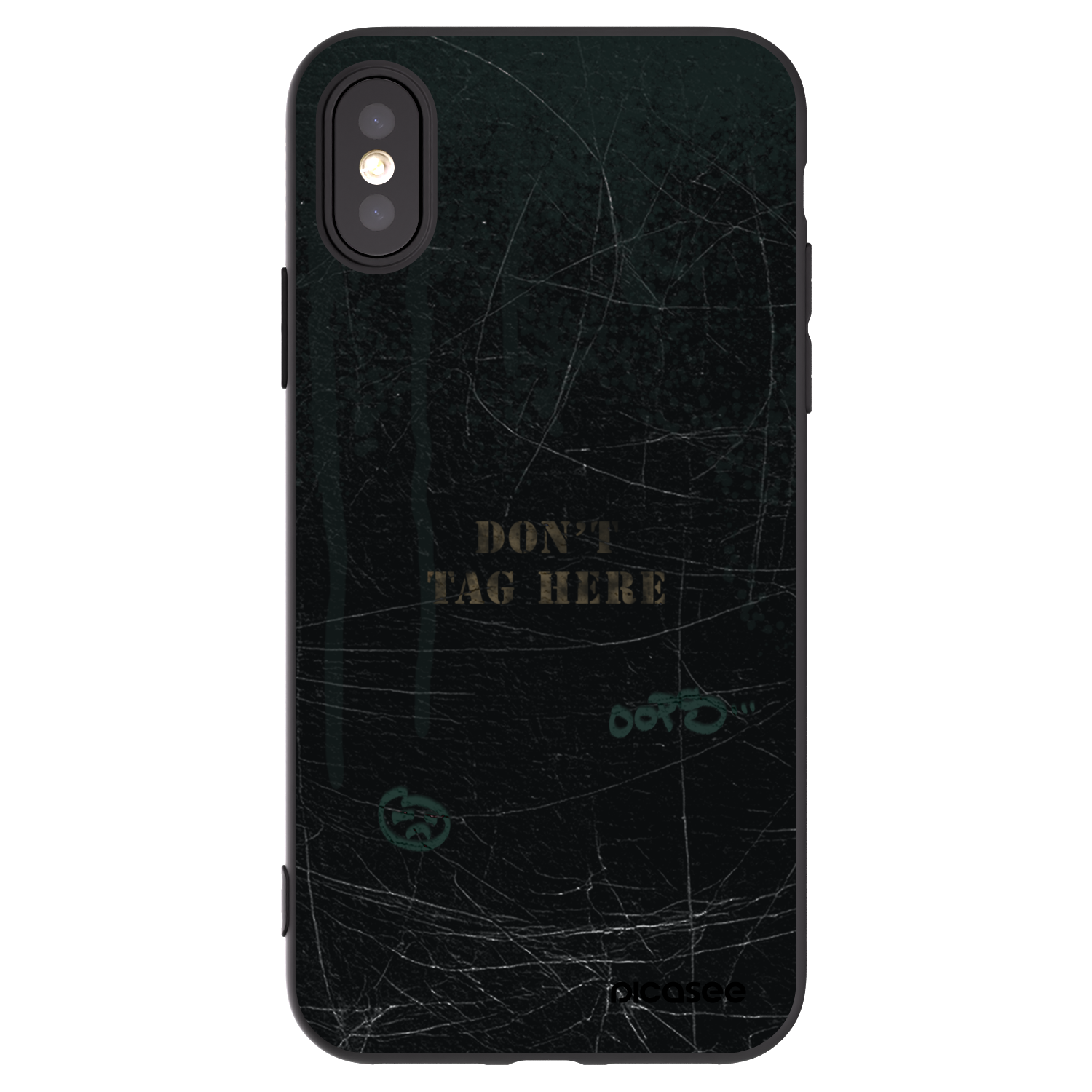 Picasee silikonowe czarne etui na Apple iPhone X/XS - DON´T TAG